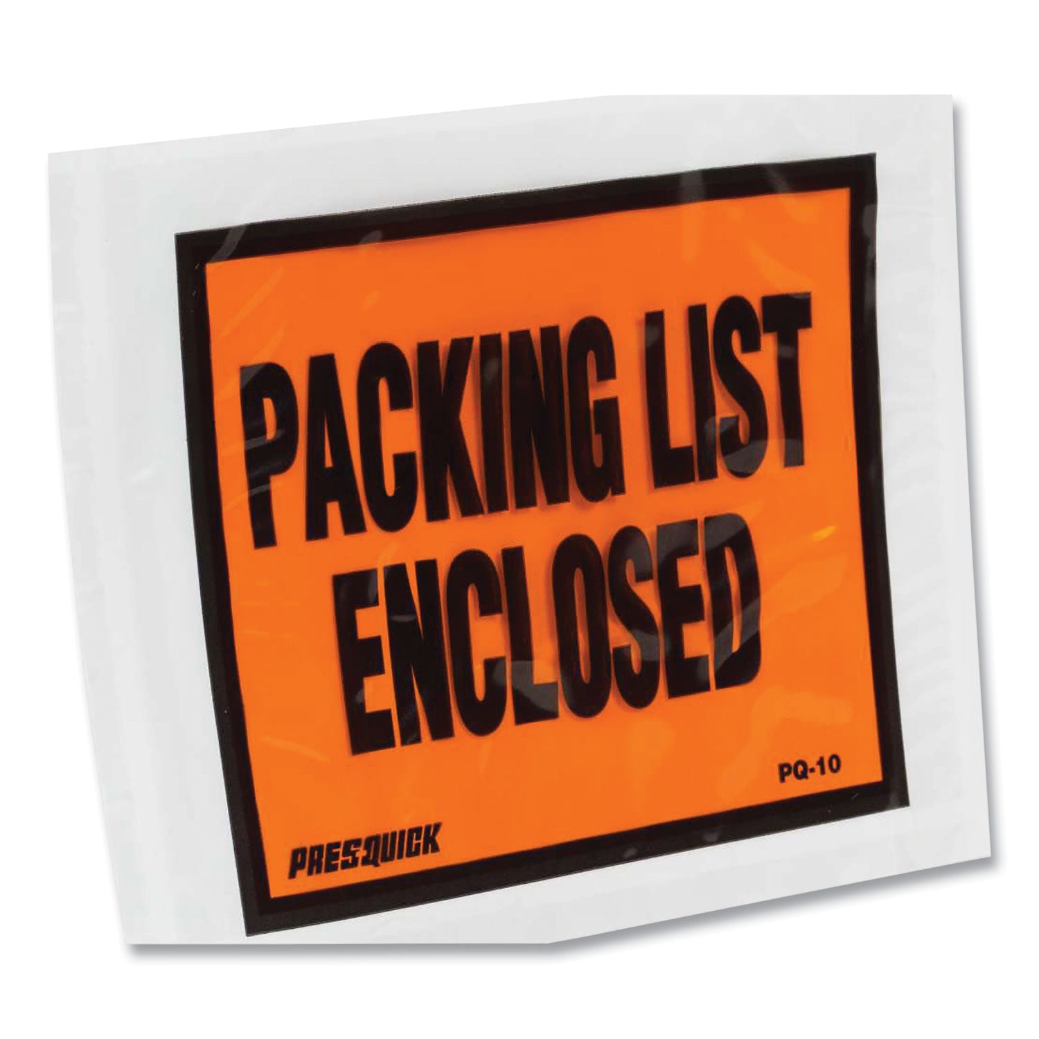 Duck® Packing List Envelopes, Top-Print Front: Packing List/Invoice Enclosed, 4.5 x 5.5, Clear/Orange, 500/Box