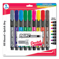 Pentel® Opaque Bullet Tip Paint Markers, Medium Bullet Tip, Assorted Colors, 9/Pack Flipcost Flipcost