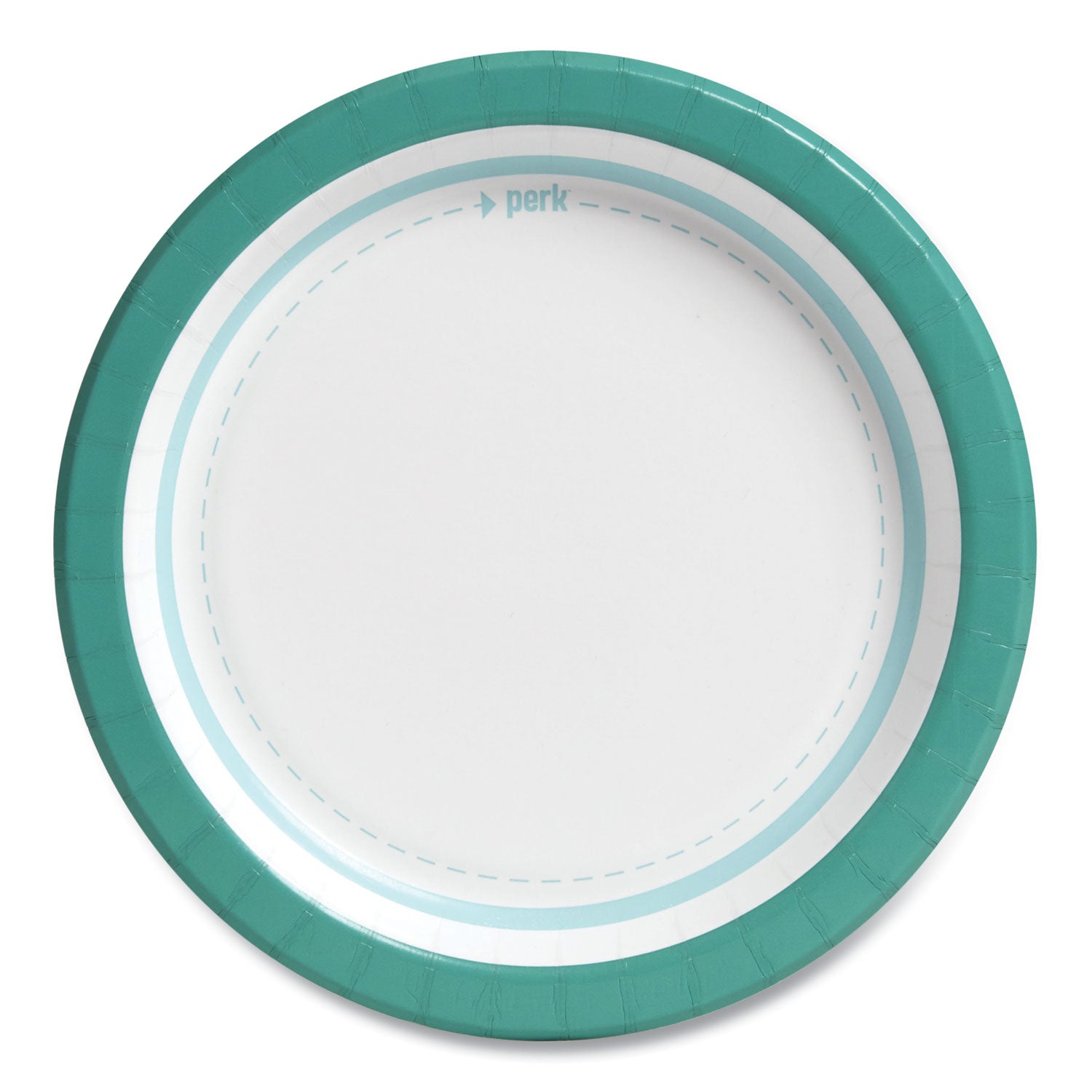 Everyday Paper Plates, 8.5" dia, White/Teal, 125/Pack Perk™ Flipcost