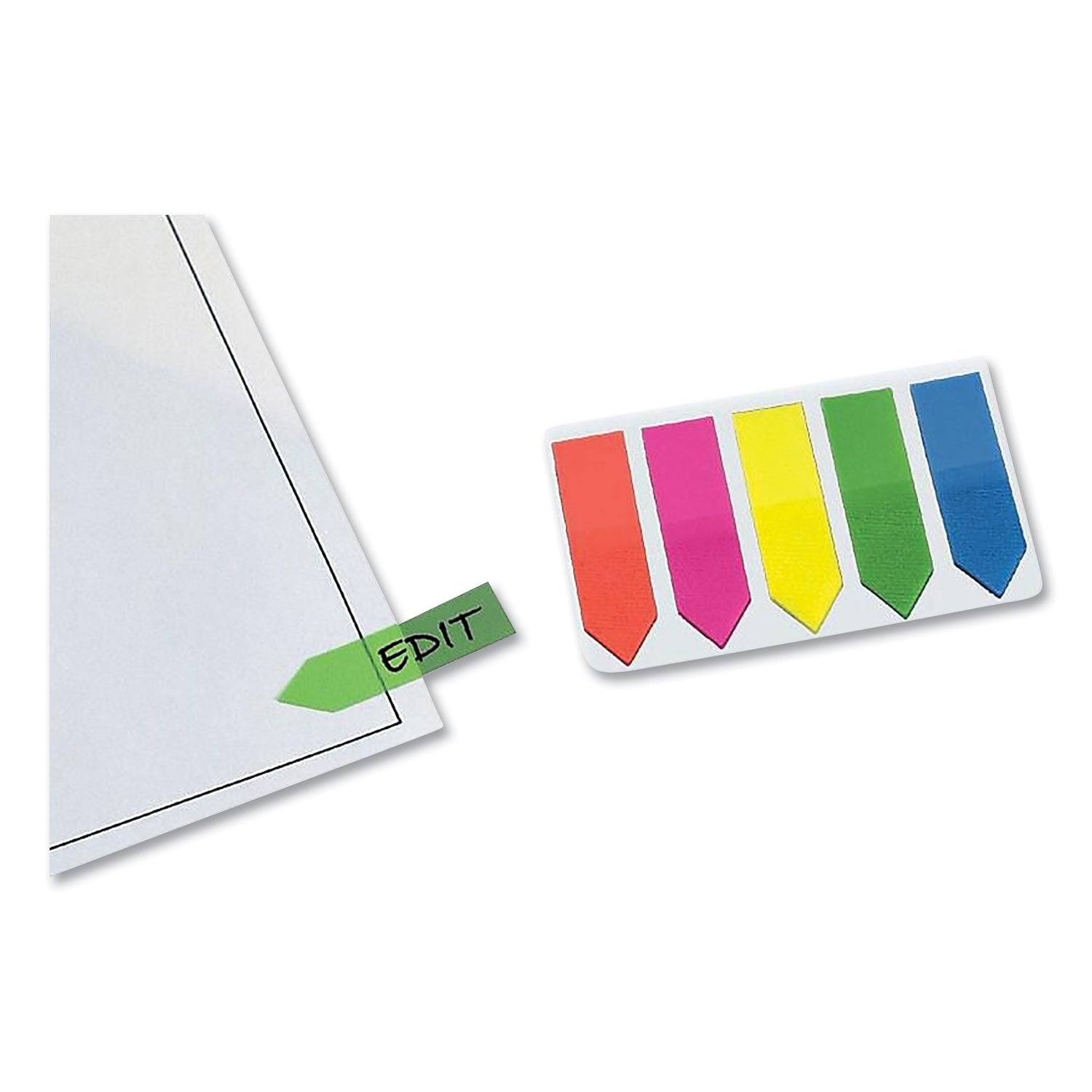 Removable Small Arrow Page Flags, Blue, Green, Orange Pink, Yellow, 125/Pack Redi-Tag® Flipcost