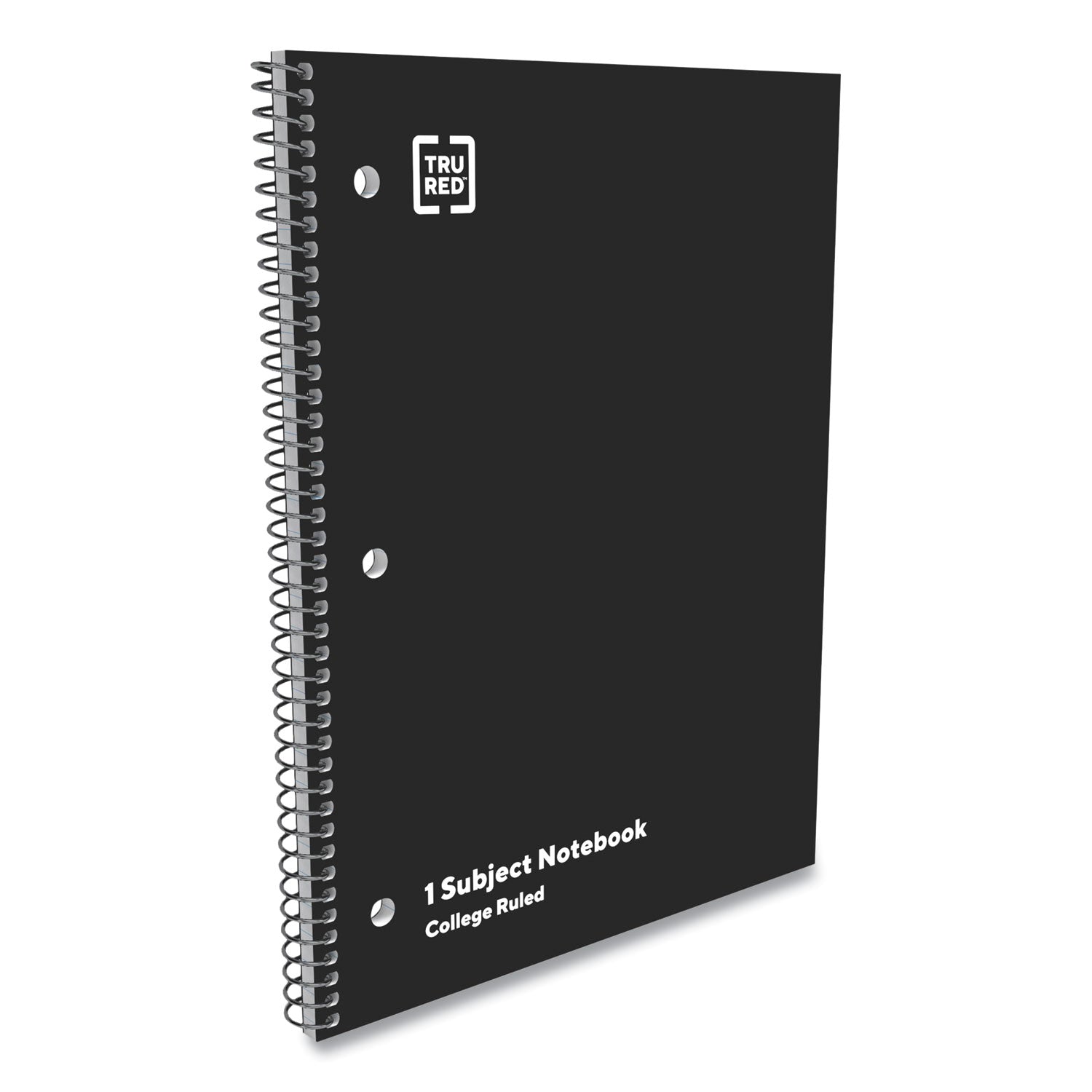 One-Subject Notebook, Medium/College Rule, Black Cover, (70) 10.5 x 8 Sheets, 6/Pack TRU RED™ Flipcost