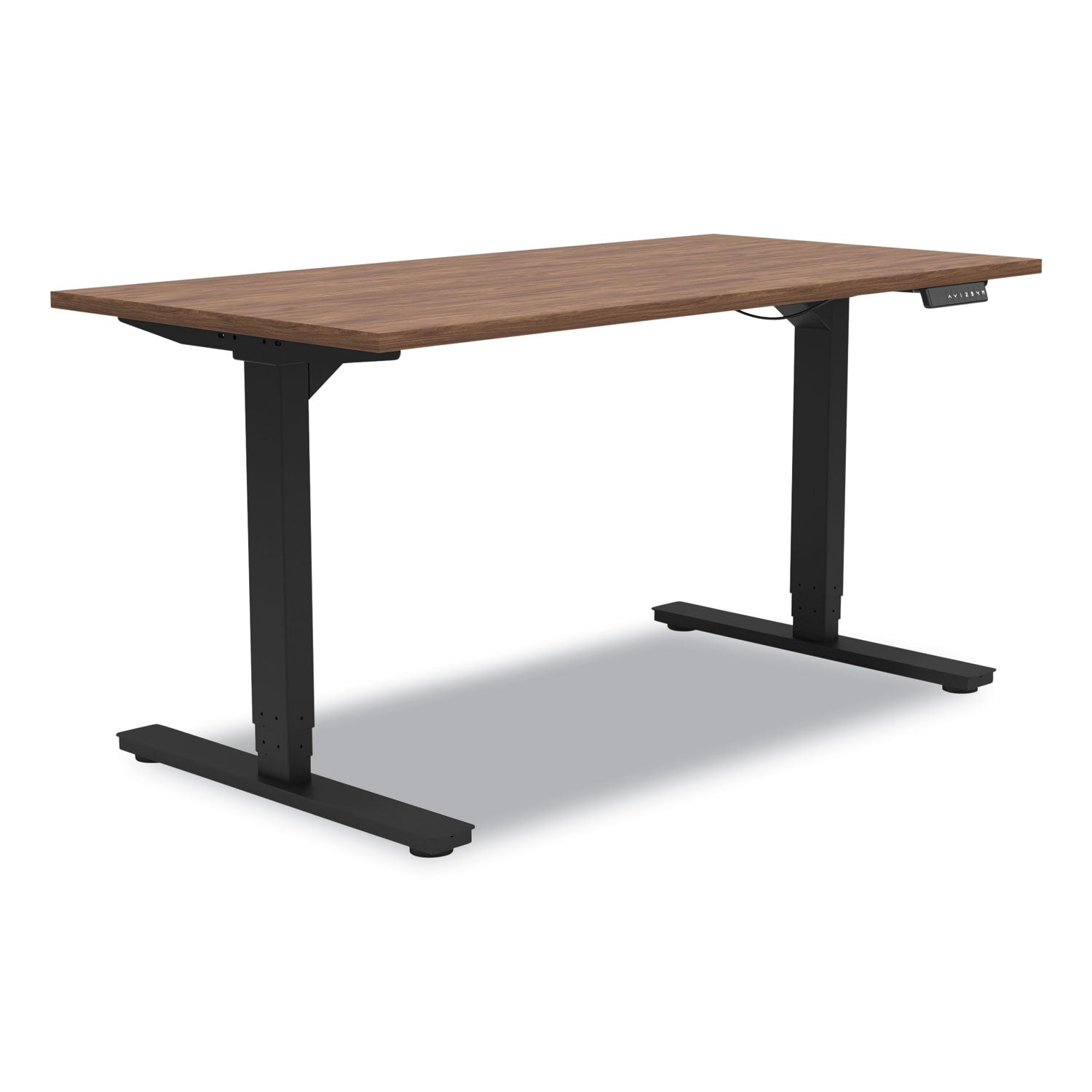 Union & Scale™ Essentials Electric Sit-Stand Desk, 55.1" x 27.5" x 25.9" to 51.5", Espresso/Black