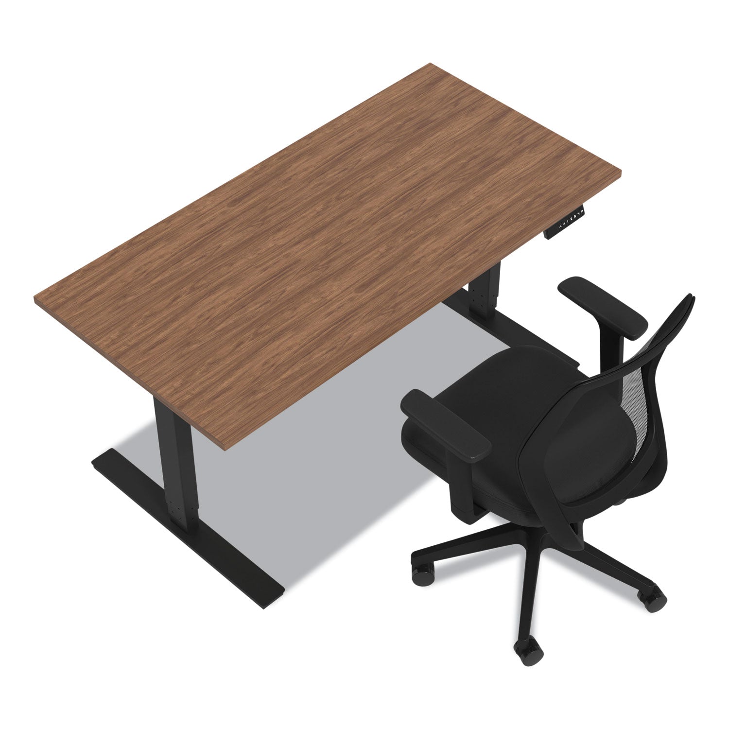 Union & Scale™ Essentials Electric Sit-Stand Desk, 55.1" x 27.5" x 25.9" to 51.5", Espresso/Black