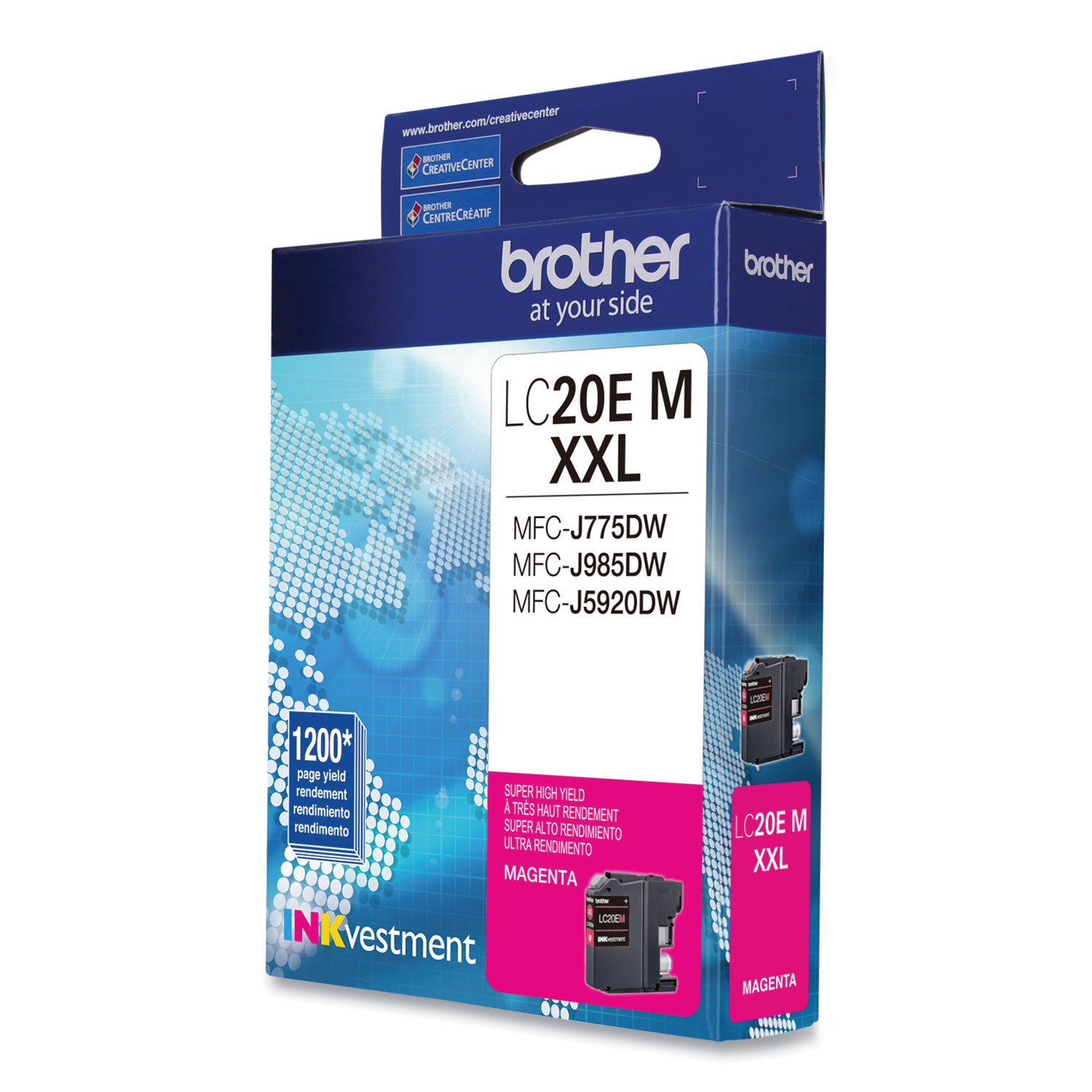 Brother LC20EM INKvestment Super High-Yield Ink, 1,200 Page-Yield, Magenta