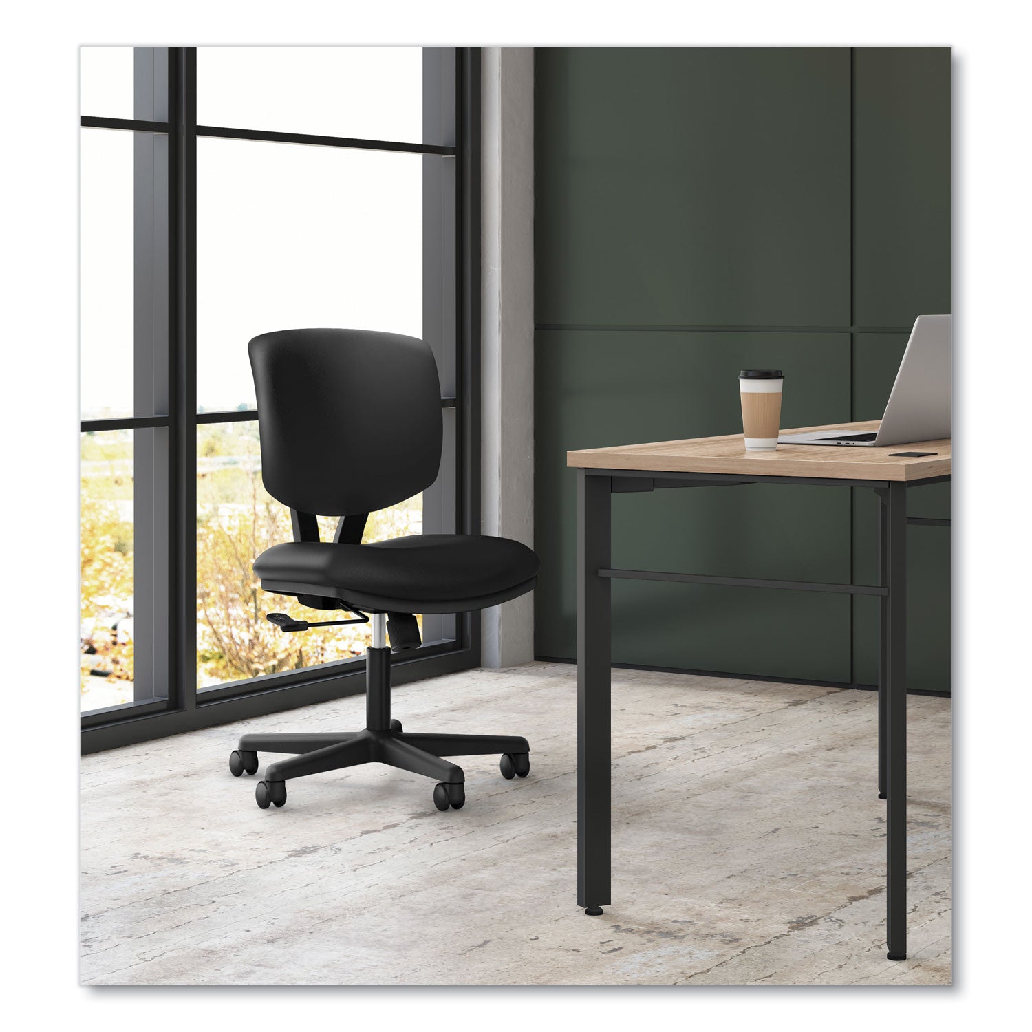 HON® Volt Series Task Chair, Supports Up to 250 lb, 18" to 22.25" Seat Height, Black