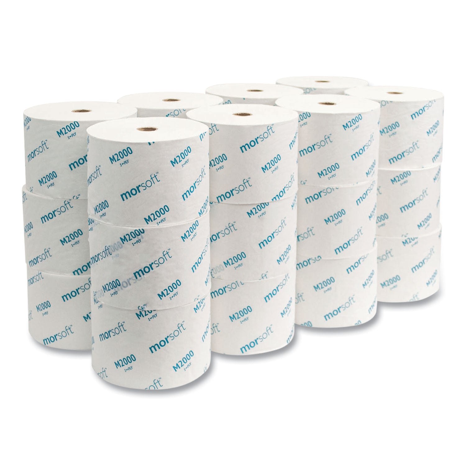 Morcon Tissue Small Core Bath Tissue, Septic Safe, 1-Ply, White, 2,000 Sheets/Roll, 24 Rolls/Carton