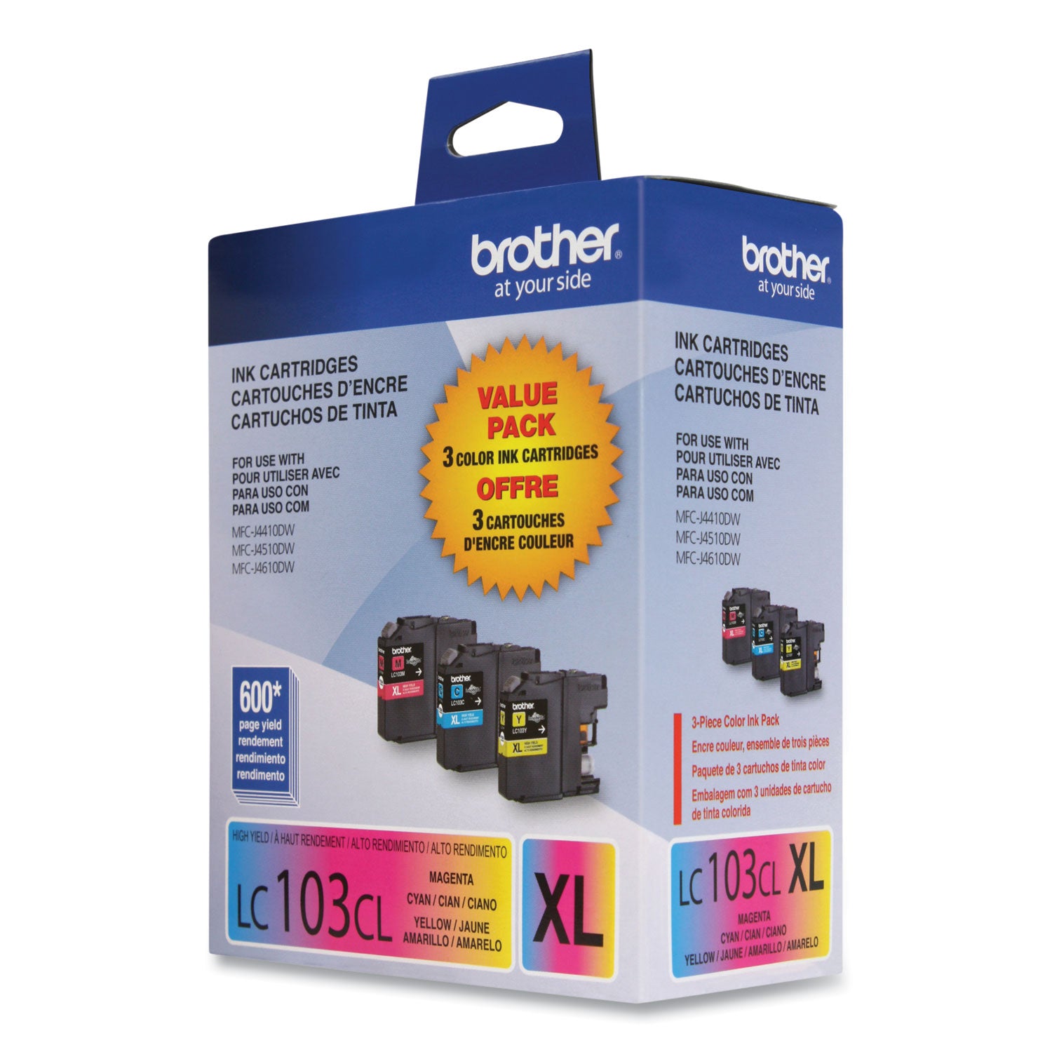 Brother LC1033PKS Innobella High-Yield Ink, 600 Page-Yield, Cyan/Magenta/Yellow