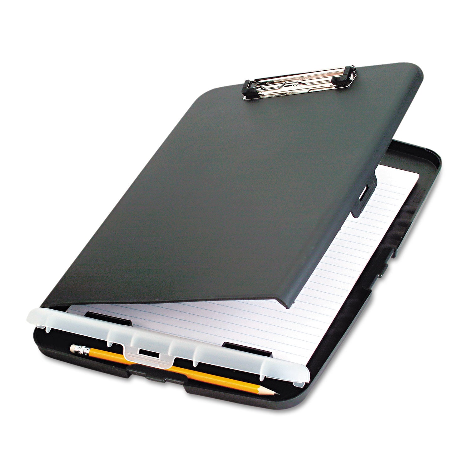 Low Profile Storage Clipboard, 0.5" Clip Capacity, Holds 8.5 x 11 Sheets, Charcoal