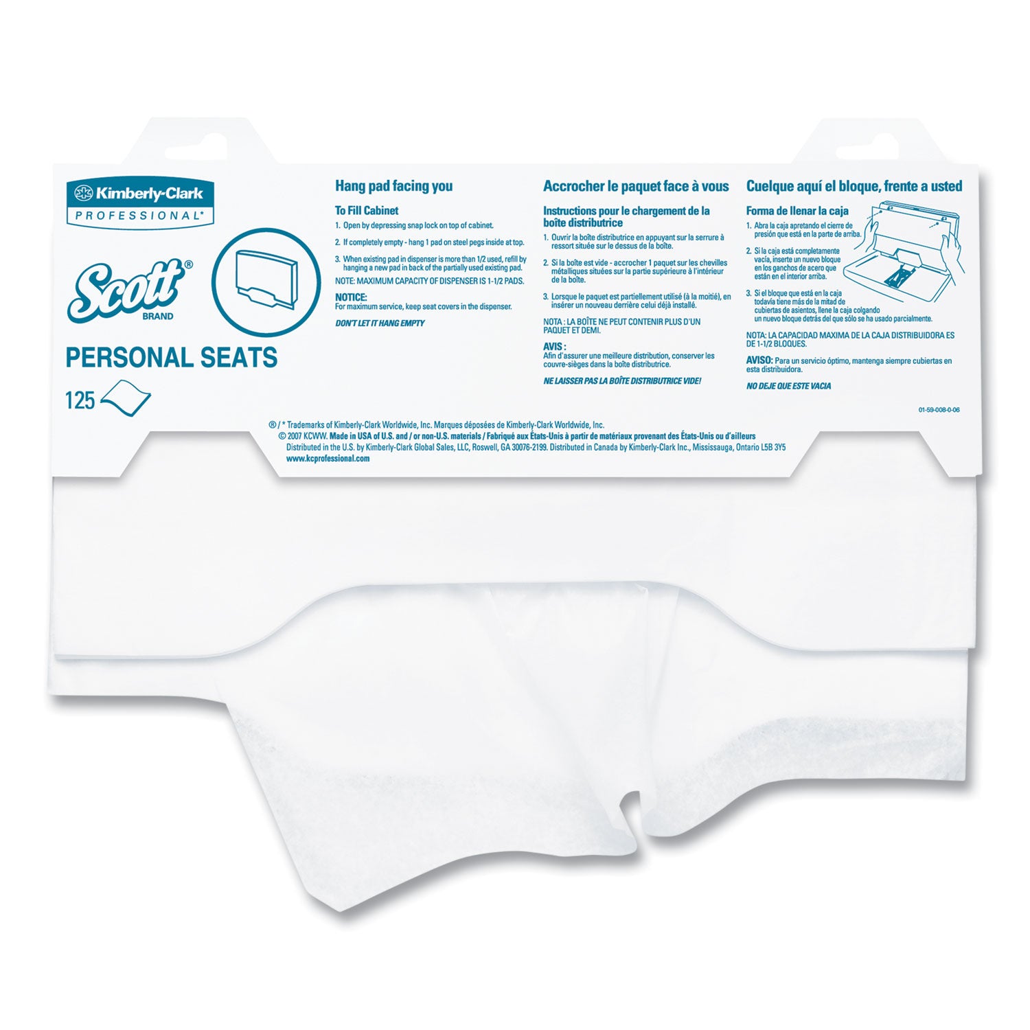 Personal Seats Sanitary Toilet Seat Covers, 15 x 18, White, 125/Pack