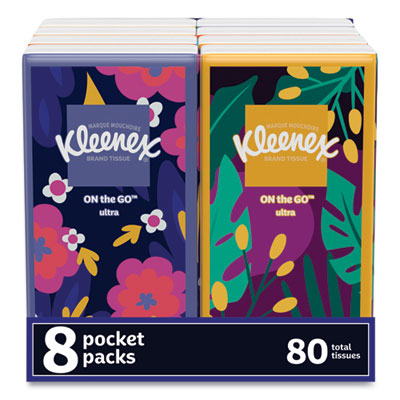 Kleenex® On The Go Packs Facial Tissues, 3-Ply, White, 10 Sheets/Pouch, 8 Pouches/Pack, 12 Packs/Carton - Flipcost