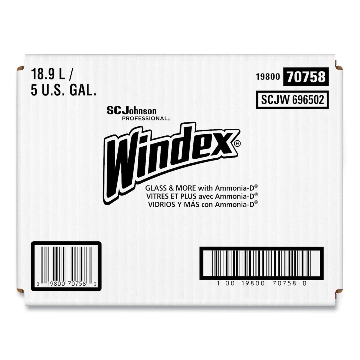 Windex® Glass Cleaner with Ammonia-D, 5 gal Bag-in-Box Dispenser