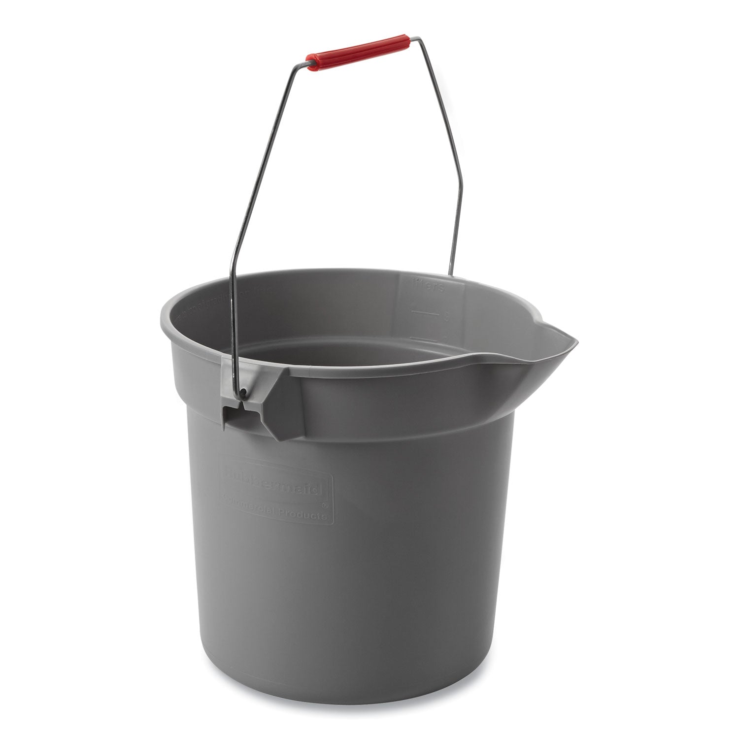 Rubbermaid® Commercial 10 Quart Plastic Utility Pail, Plastic, Gray, 10.5" dia