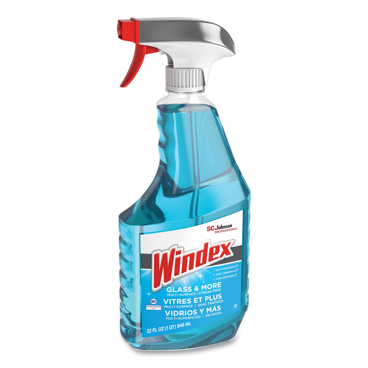 Windex® Ammonia-D Glass Cleaner, Fresh, 32 oz Spray Bottle, 8/Carton