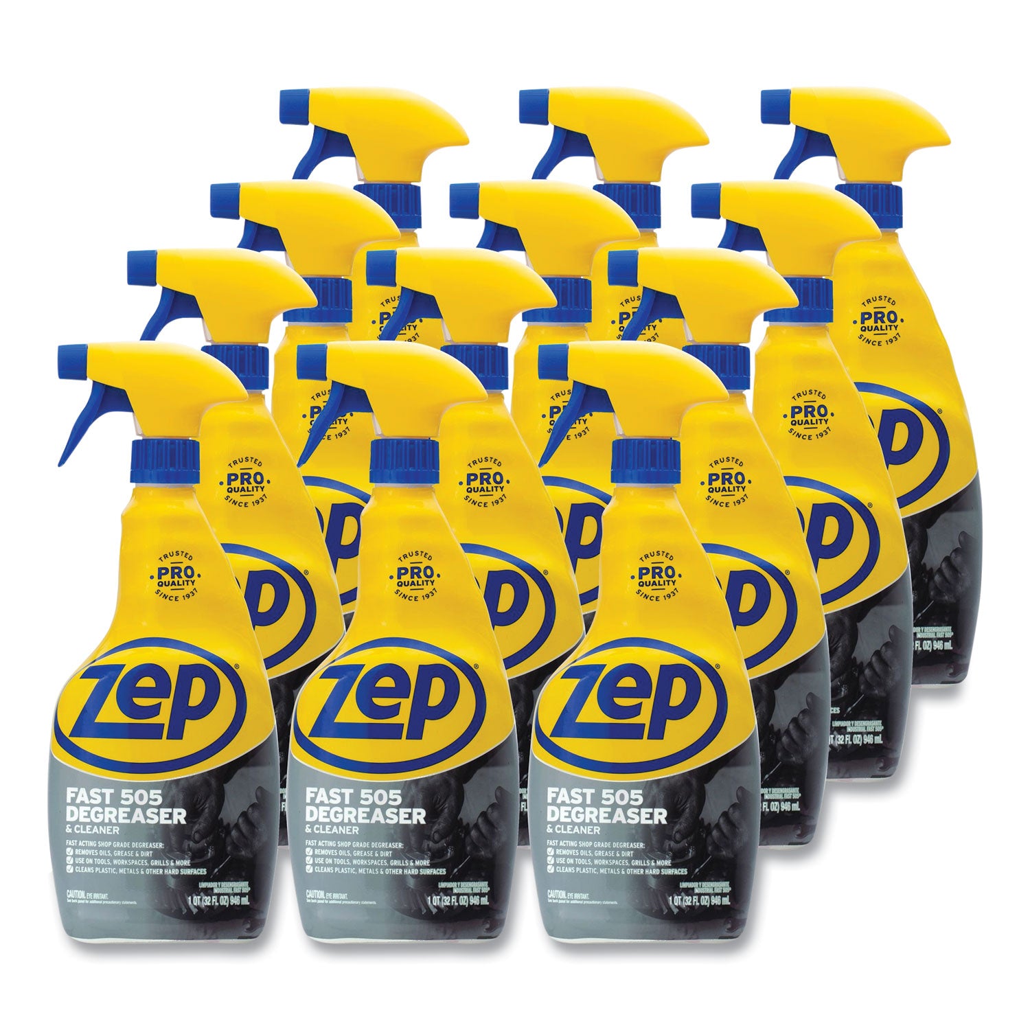 Zep Commercial® Fast 505 Cleaner and Degreaser, 32 oz Spray Bottle, 12/Carton