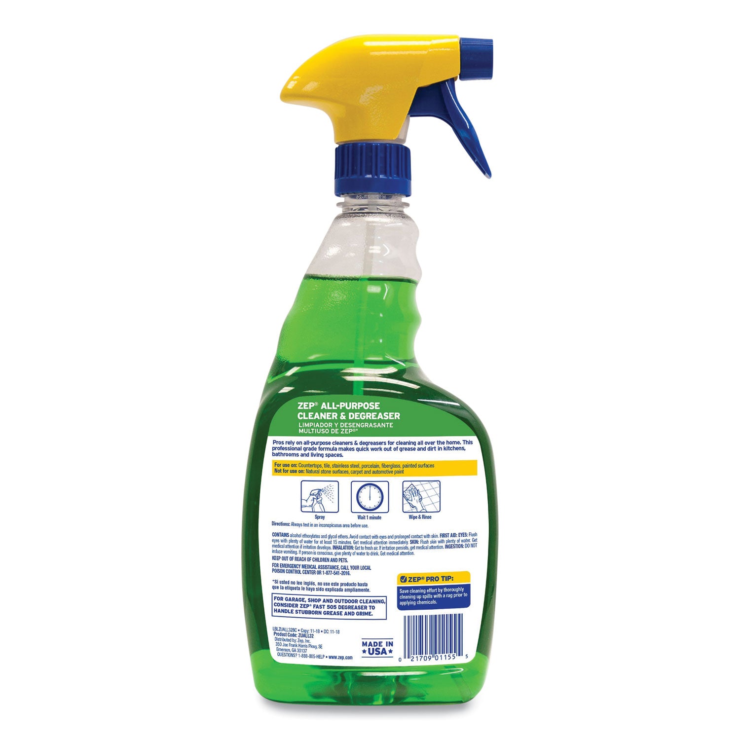 Zep Commercial® All-Purpose Cleaner and Degreaser, 32 oz Spray Bottle