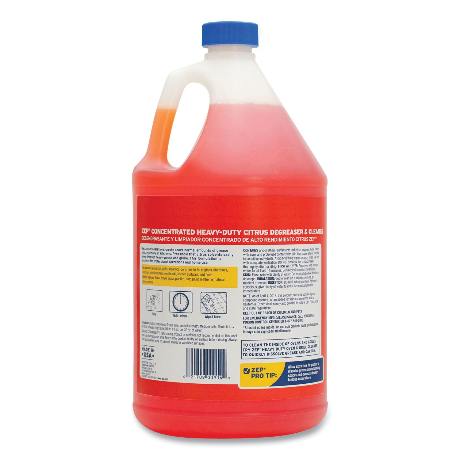 Zep Commercial® Cleaner and Degreaser, Citrus Scent, 1 gal Bottle