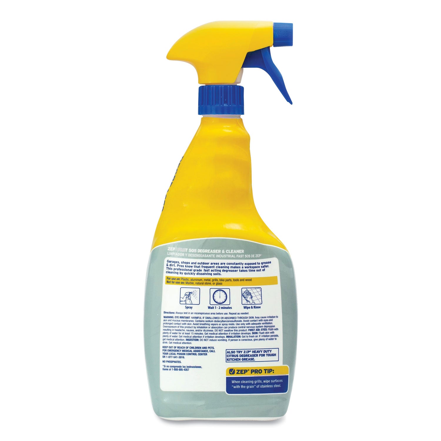 Zep Commercial® Fast 505 Cleaner and Degreaser, 32 oz Spray Bottle, 12/Carton