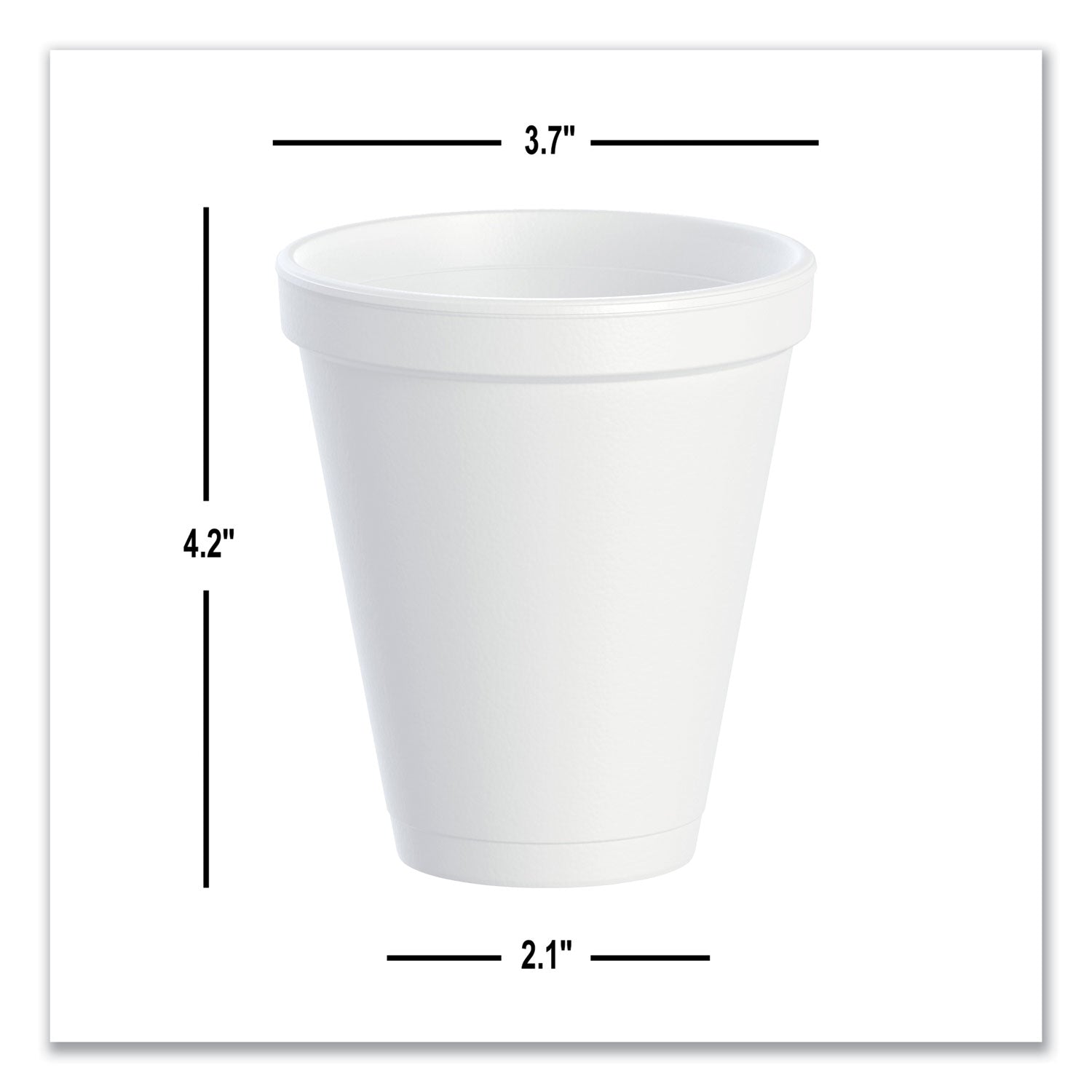 Dart® Foam Drink Cups, 12 oz, Squat, White, 1,000/Carton