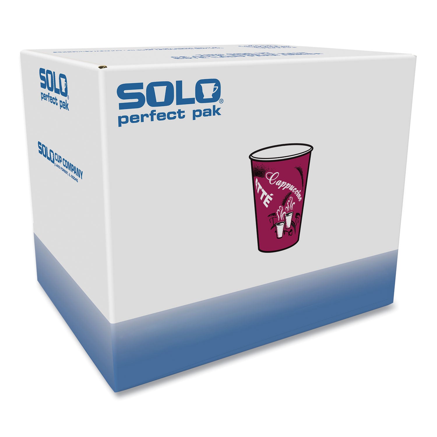 SOLO® Paper Hot Drink Cups in Bistro Design, 8 oz, Maroon, 500/Carton