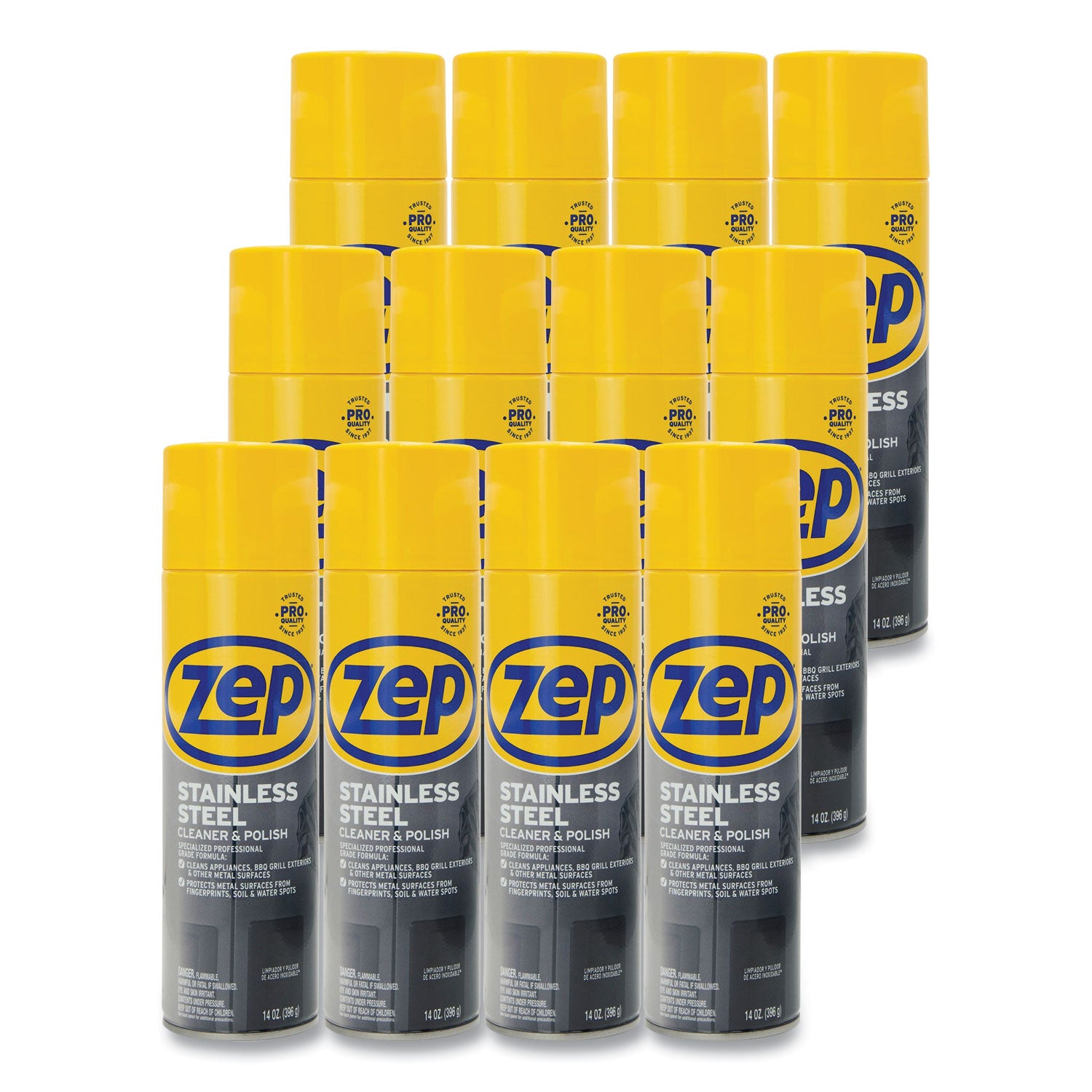 Zep Commercial® Stainless Steel Polish, 14 oz Aerosol Spray, 12/Carton