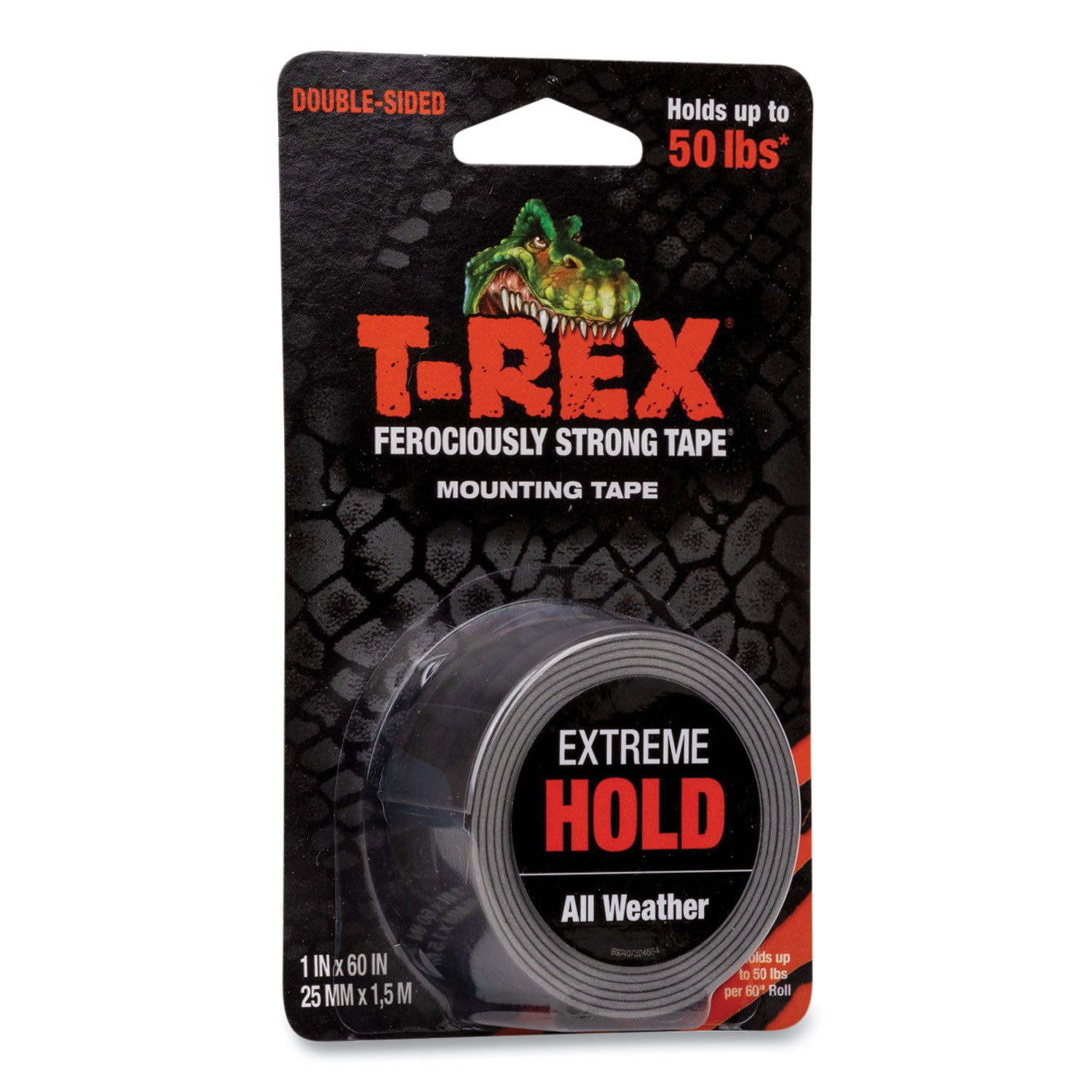 Extreme Hold Mounting Tape, 1.5" Core, 1" x 1.66 yds, Black