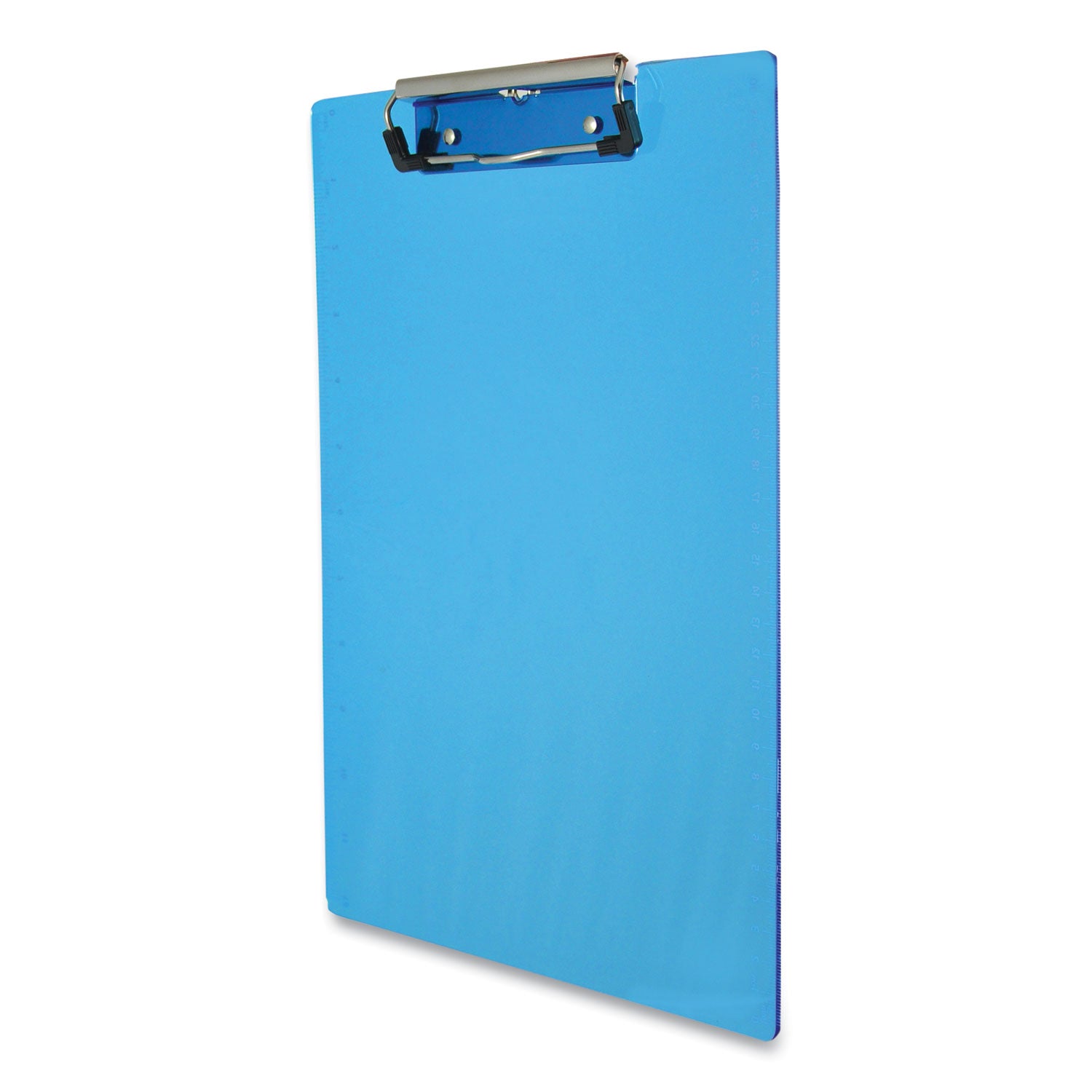 Saunders Acrylic Clipboard, 0.5" Clip Capacity, Holds 8.5 x 11 Sheets, Transparent Blue