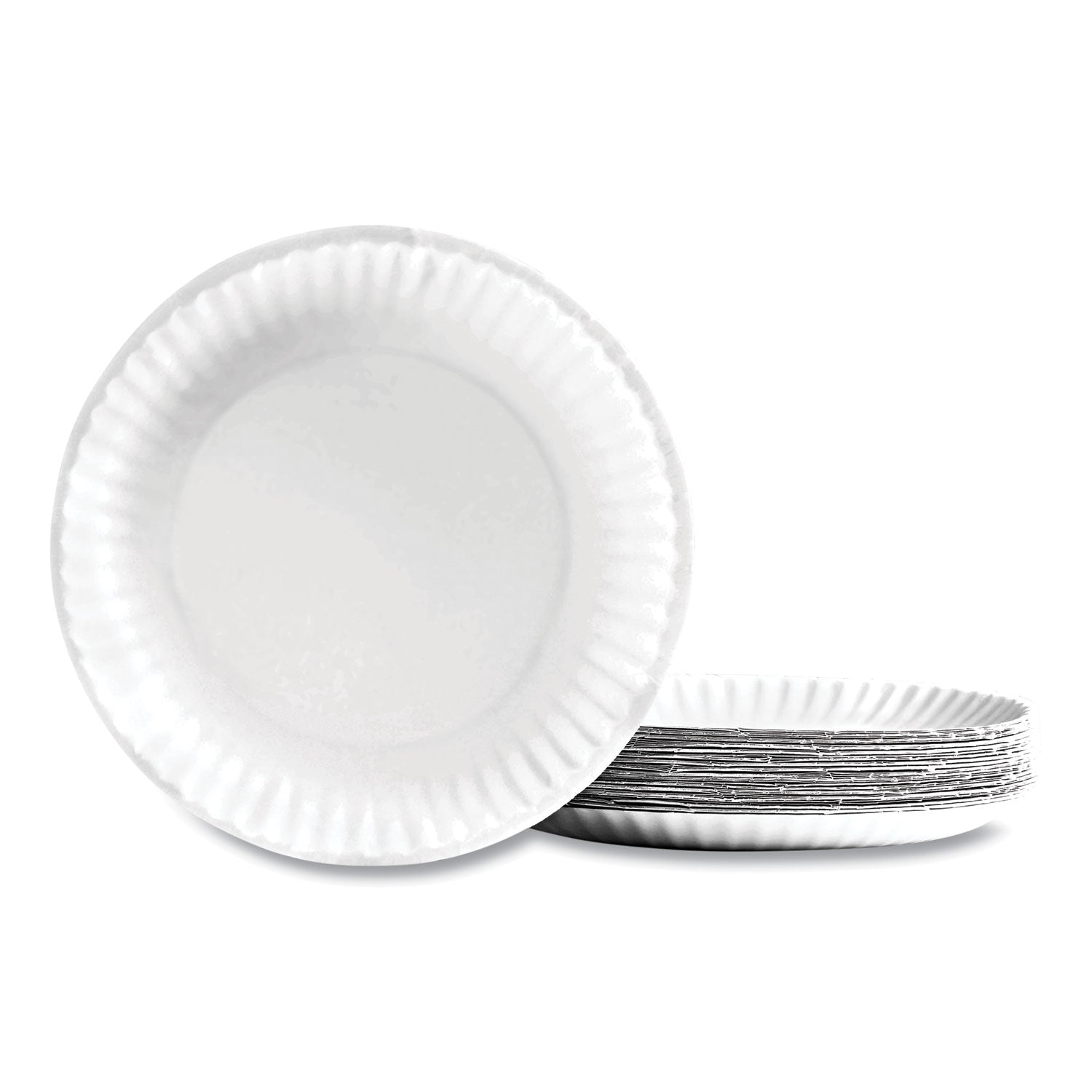 Economy Paper Plates, 9" dia, White, 100/Pack