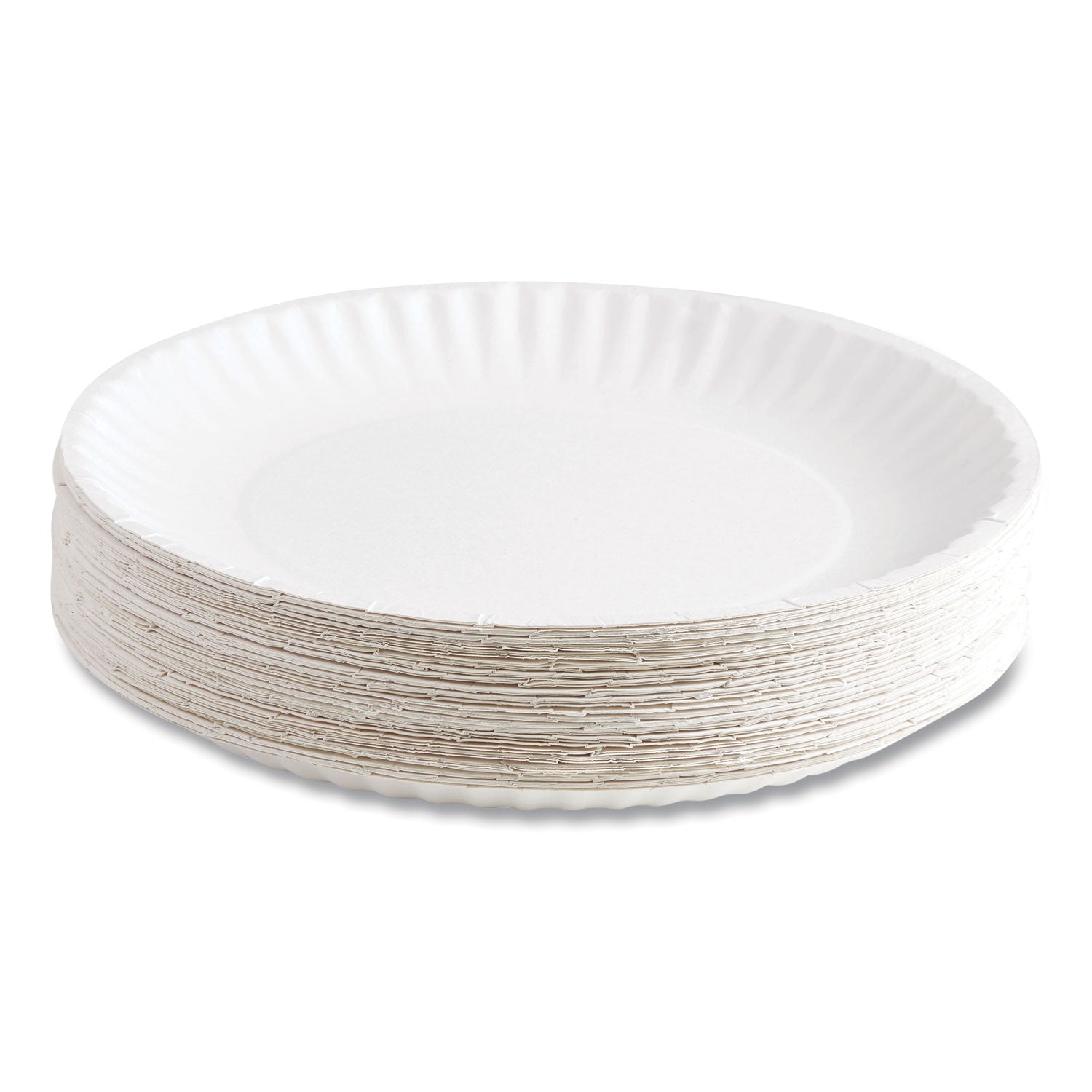 Economy Paper Plates, 9" dia, White, 100/Pack Perk™ Flipcost