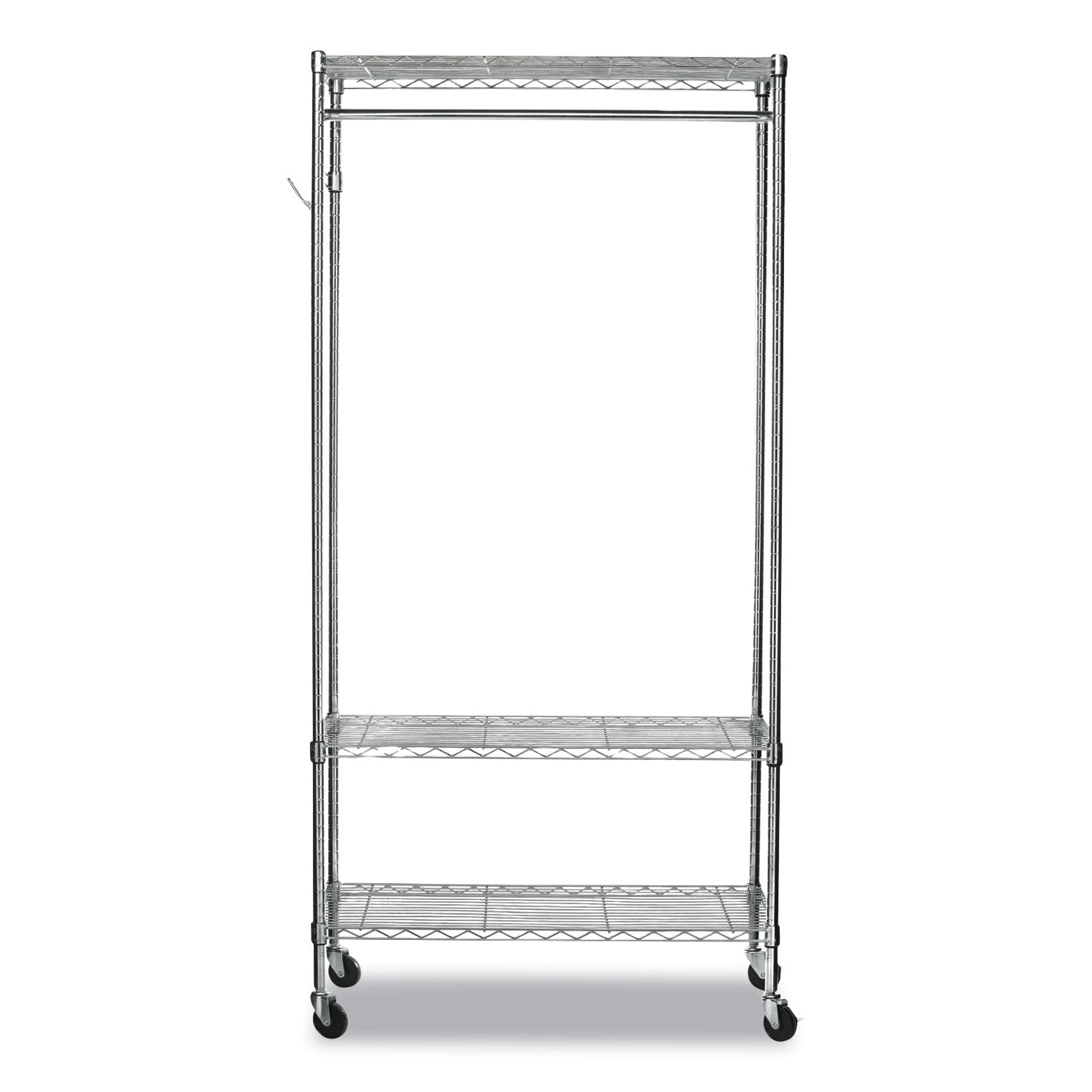 Alera® Wire Shelving Garment Rack, 40 Garments, 48w x 18d x 75h, Silver