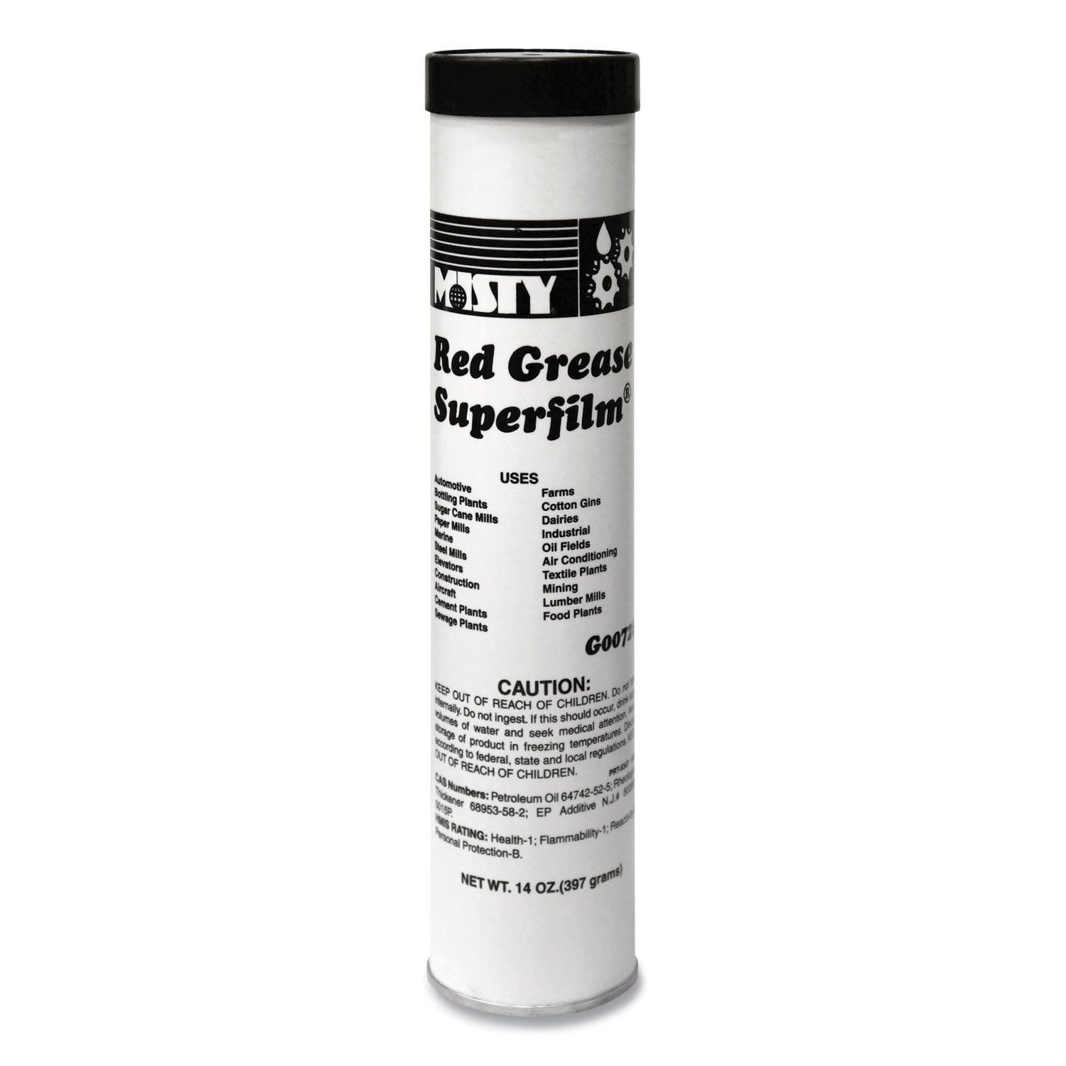 NLGI #2 Red Grease, 14 oz Tube, 48/Carton