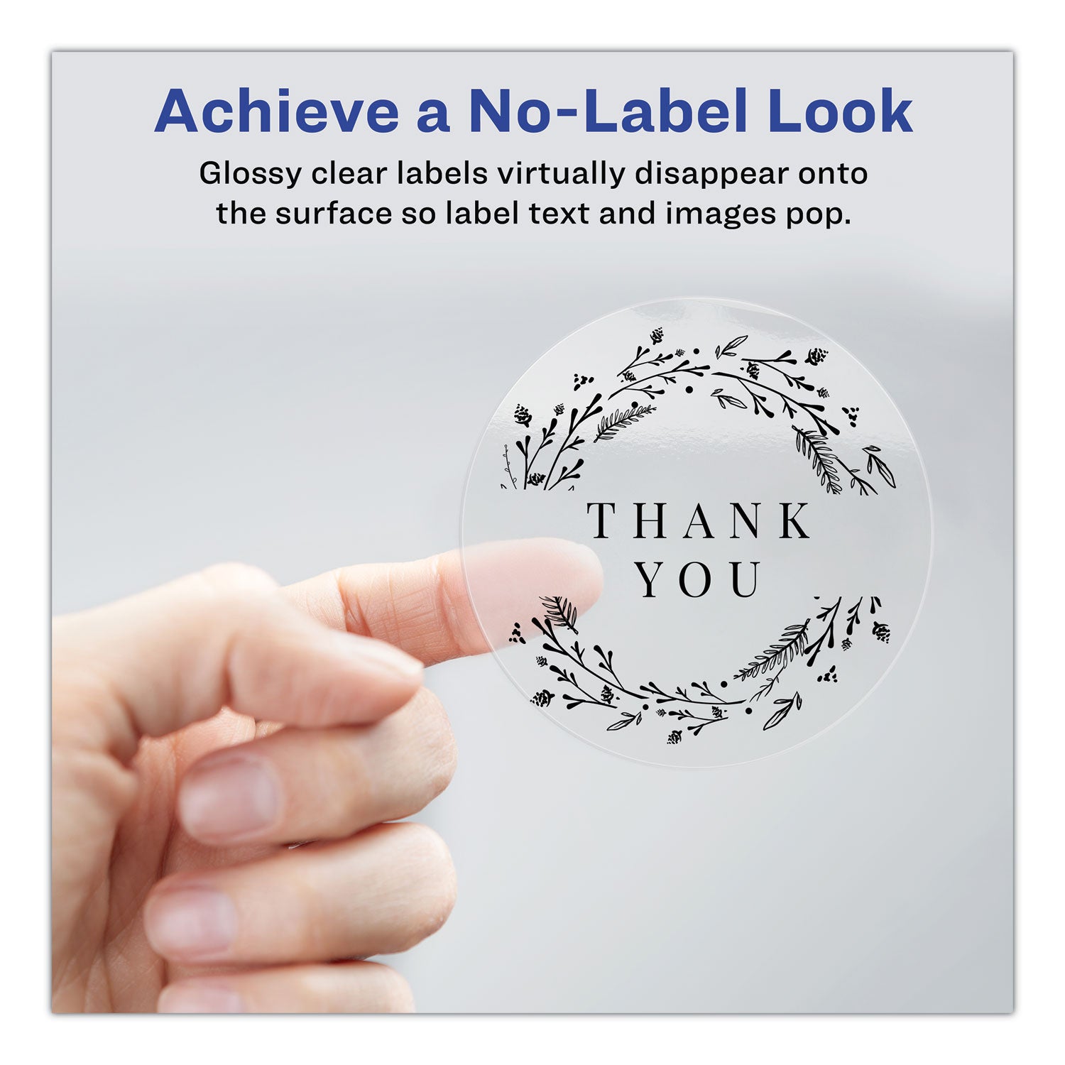 Avery® Printable Self-Adhesive Permanent ID Labels w/Sure Feed, 0.75" dia, Clear, 400/PK