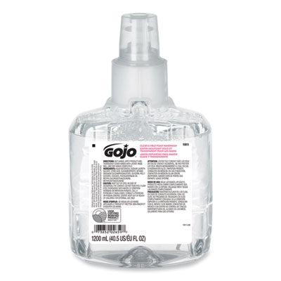 GO-JO INDUSTRIES Clear and Mild Foam Handwash Refill, For GOJO LTX-12 Dispenser, Fragrance-Free, 1,200 mL Refill, 2/Carton - Flipcost