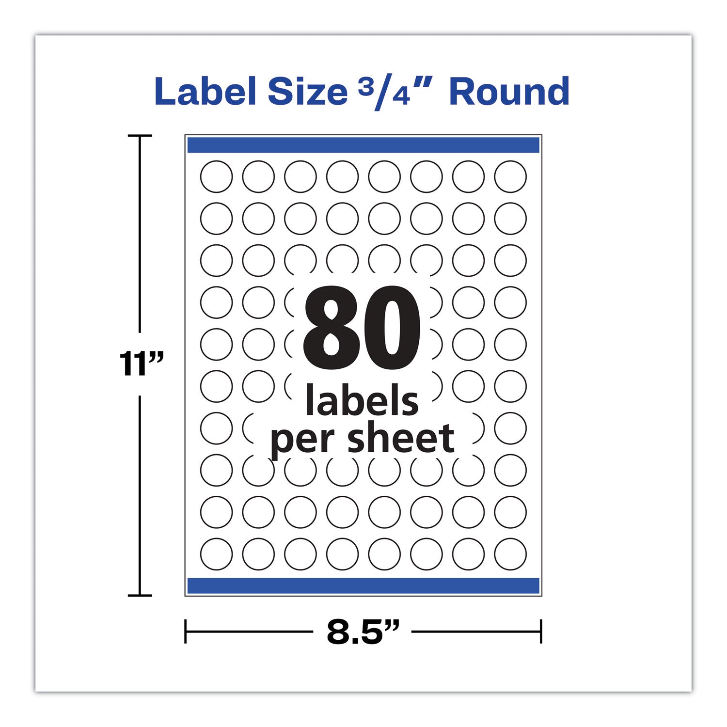 Avery® Printable Self-Adhesive Permanent ID Labels w/Sure Feed, 0.75" dia, Clear, 400/PK