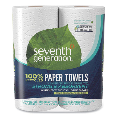 100% Recycled Paper Kitchen Towel Rolls, 2-Ply, 11 x 5.4, 140 Sheets/Roll, 2 Rolls/Pack, 12 Packs/Carton - Flipcost