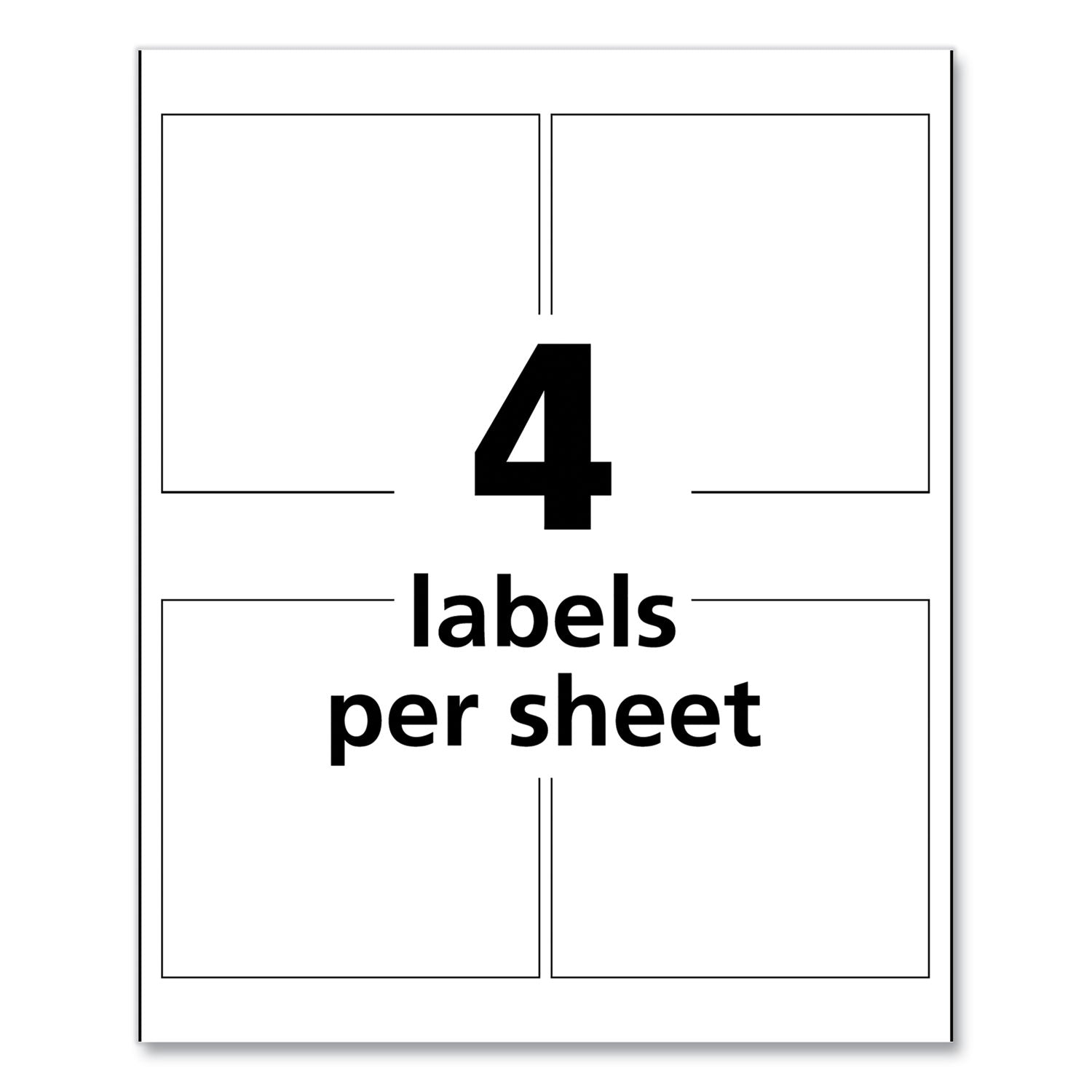 Avery® UltraDuty GHS Chemical Waterproof and UV Resistant Labels, 4 x 4, White, 4/Sheet, 50 Sheets/Pack