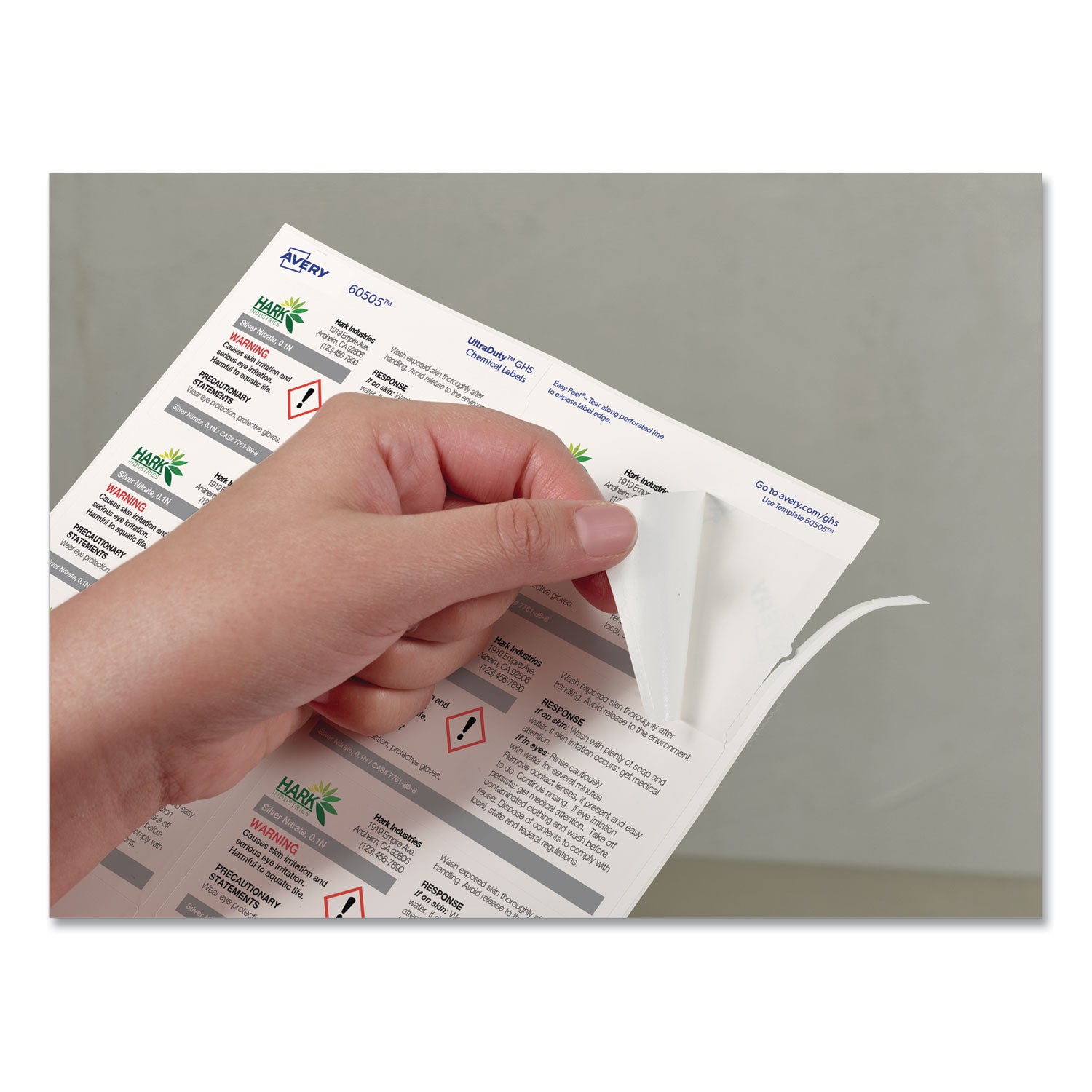 Avery® UltraDuty GHS Chemical Waterproof and UV Resistant Labels, 2 x 4, White, 10/Sheet, 50 Sheets/Pack