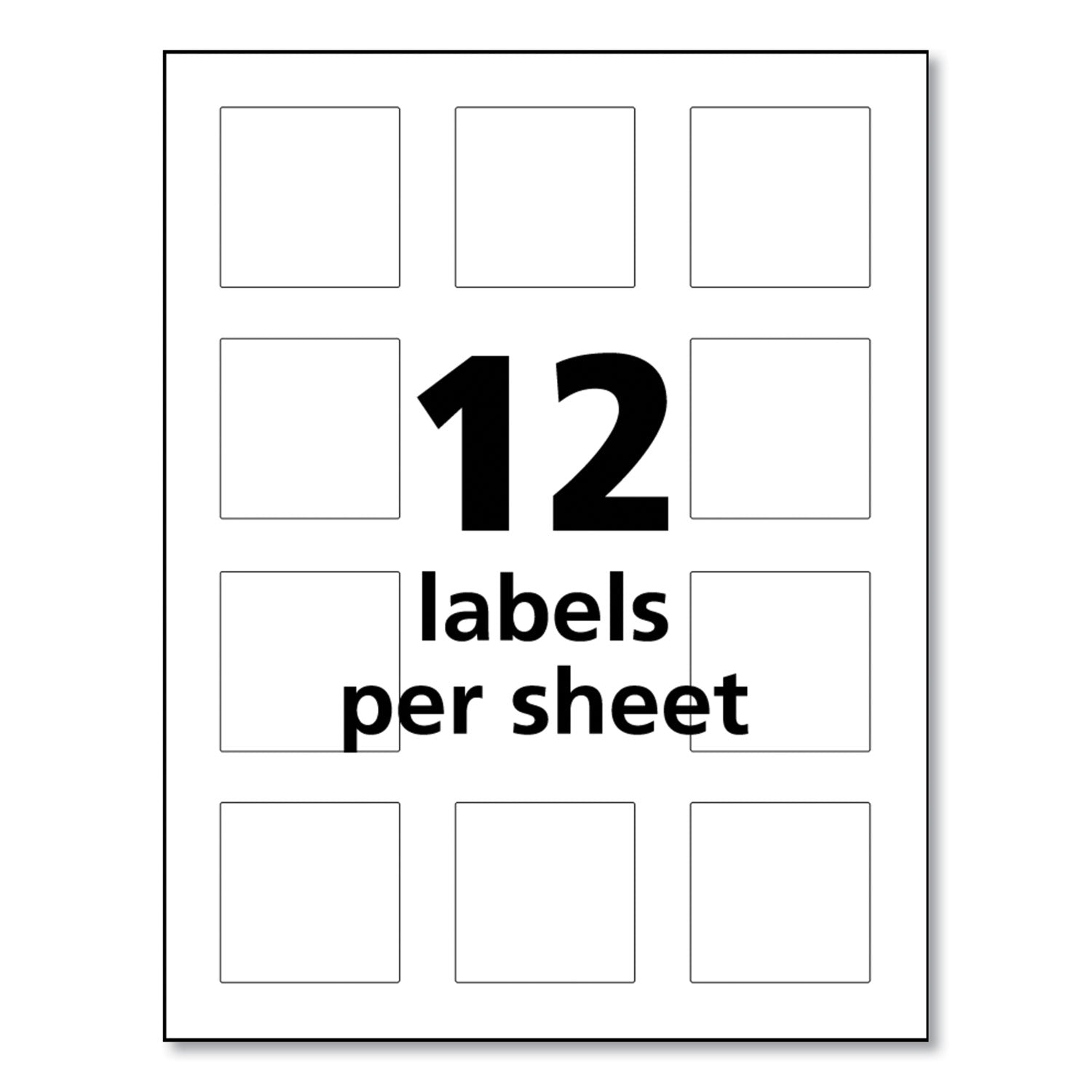 Avery® UltraDuty GHS Chemical Waterproof and UV Resistant Labels, 2 x 2, White, 12/Sheet, 50 Sheets/Pack