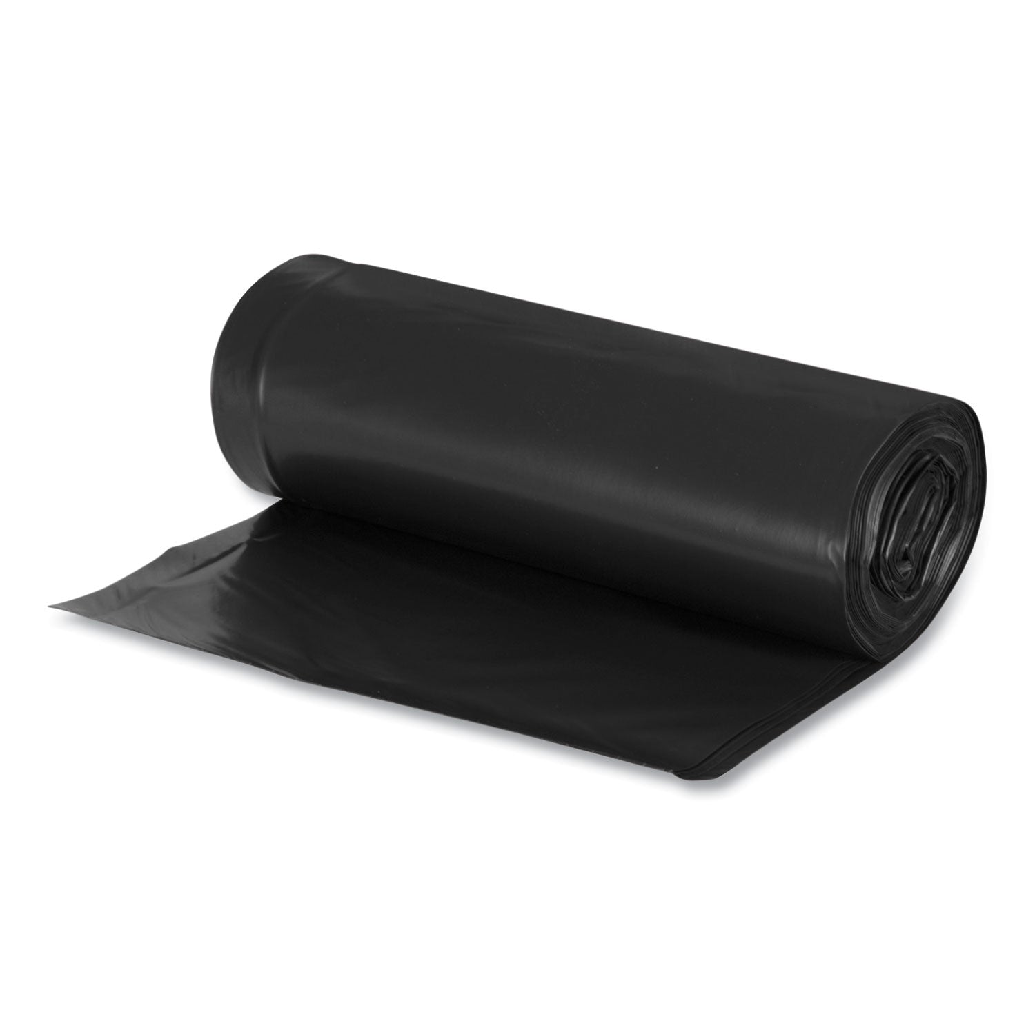 Earthsense® Commercial Linear Low Density Recycled Can Liners, 60 gal, 1.25 mil, 38" x 58", Black, 10 Bags/Roll, 10 Rolls/Carton