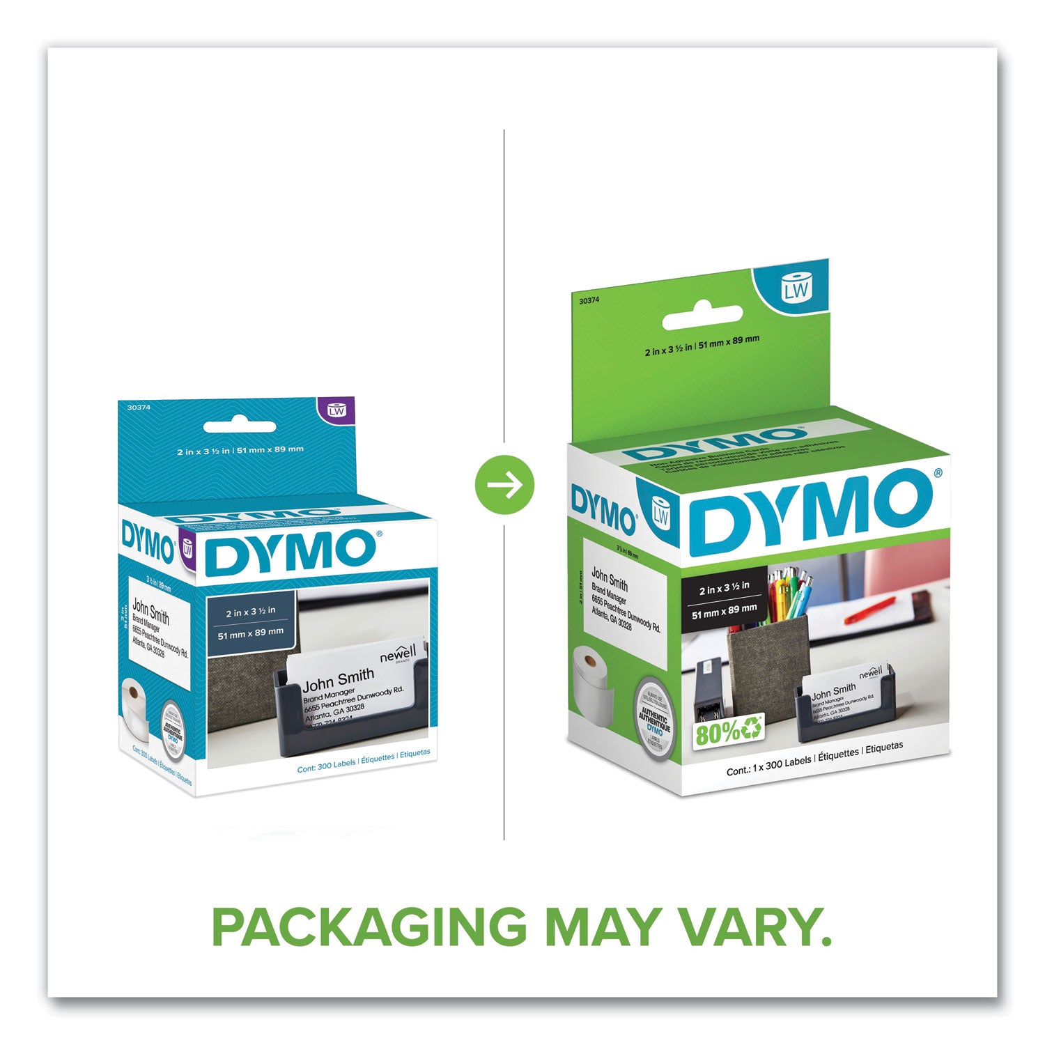 DYMO® LabelWriter Business/Appointment Cards, 2" x 3.5", White, 300 Labels/Roll