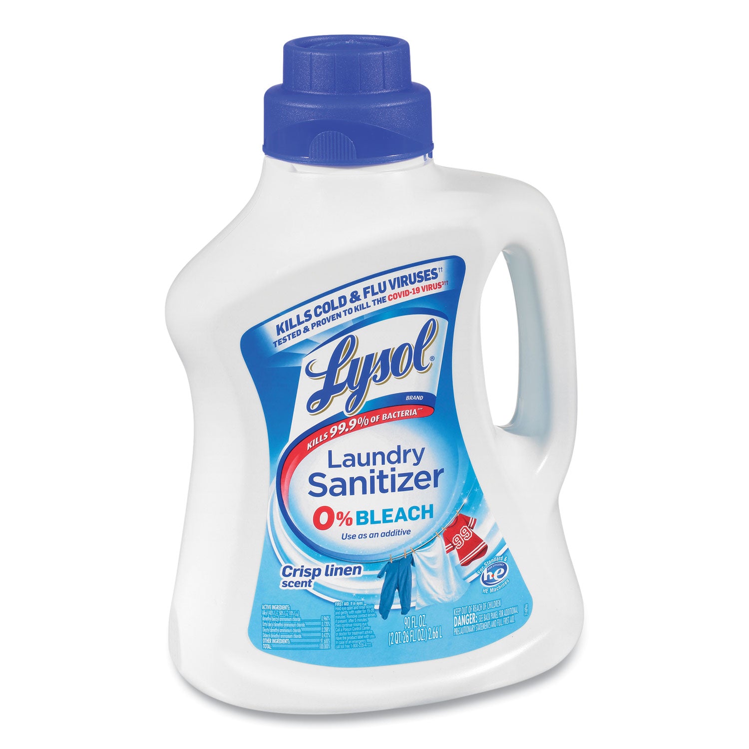 LYSOL® Brand Laundry Sanitizer, Liquid, Crisp Linen, 90 oz, 4/Carton