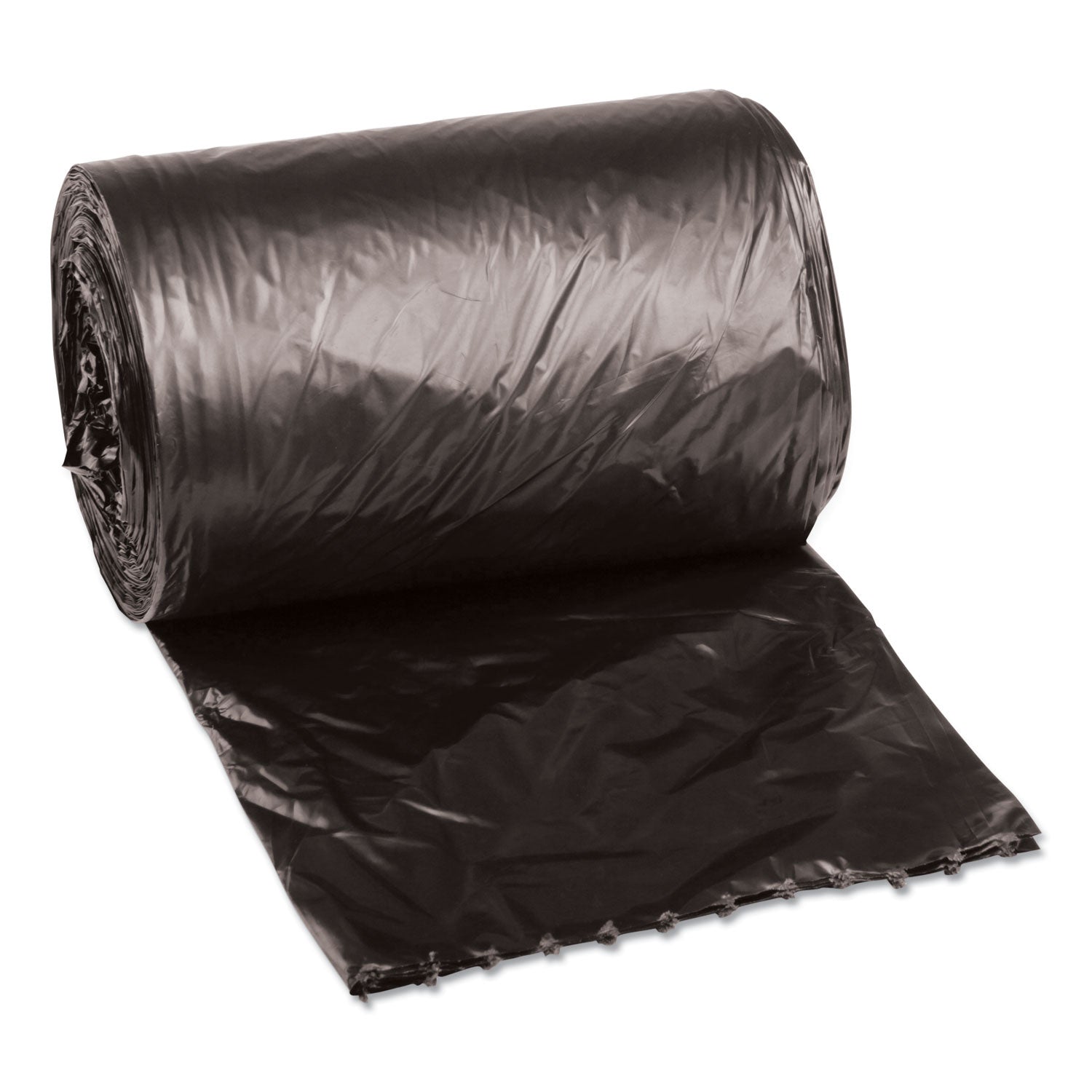 Low-Density Waste Can Liners, 4 gal, 0.35 mil, 17" x 17", Black, Perforated Roll, 50 Bags/Roll, 20 Rolls/Carton