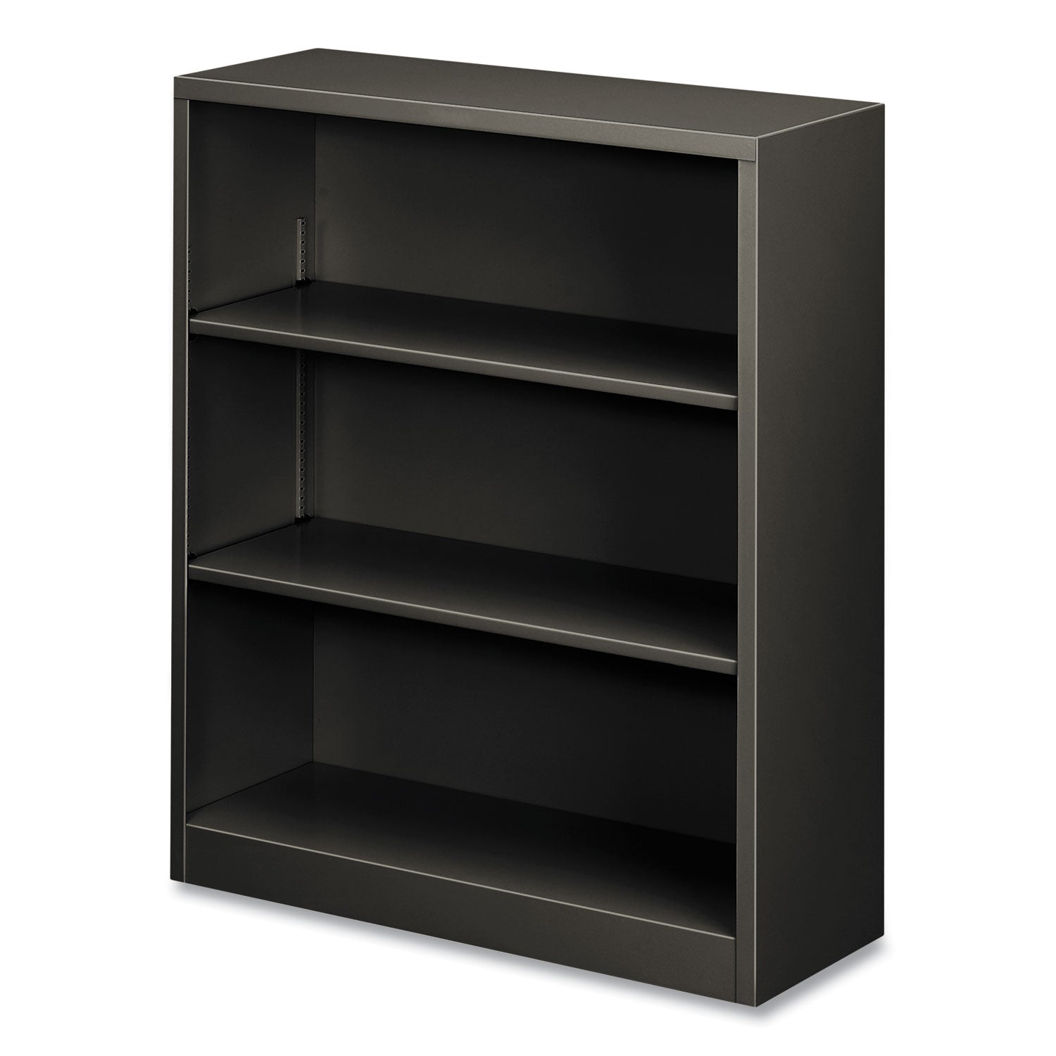 HON® Metal Bookcase, Three-Shelf, 34.5w x 12.63d x 41h, Charcoal