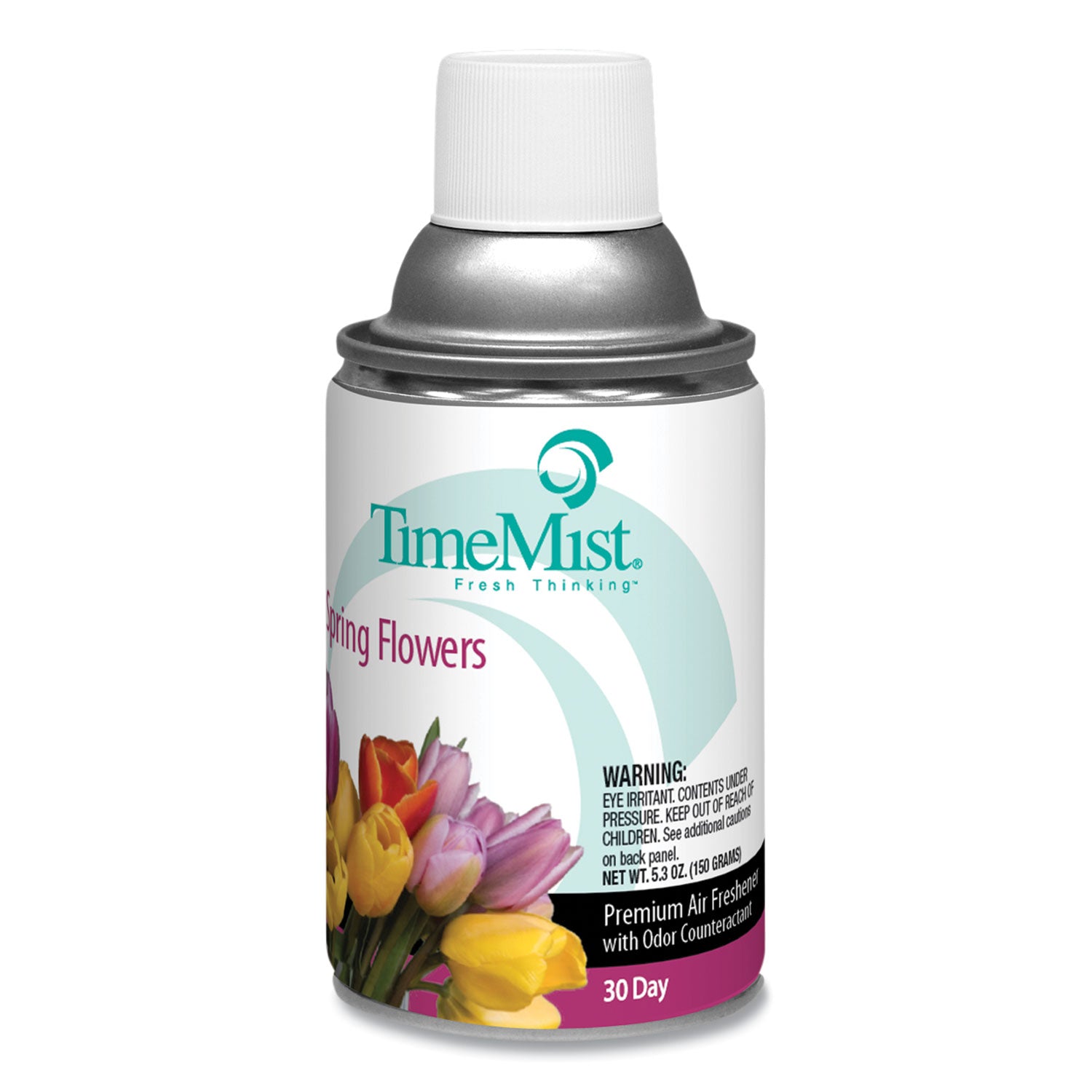 TimeMist® Premium Metered Air Freshener Refill, Spring Flowers, 5.3 oz Aerosol Spray, 12/Carton