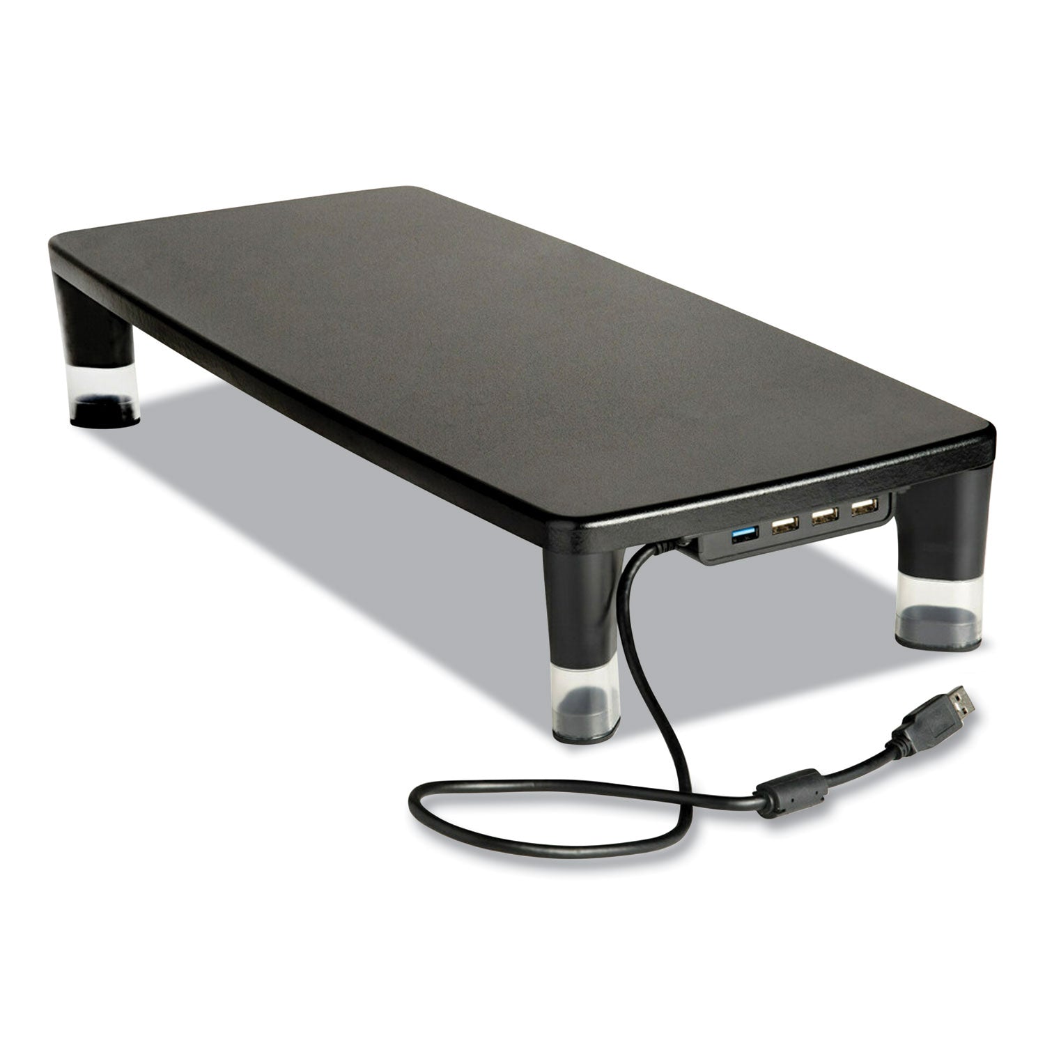 Monitor Stand MS100B, 21.6 x 9.4 x 2.7 to 3.9, Black/Clear, Supports 33 lb