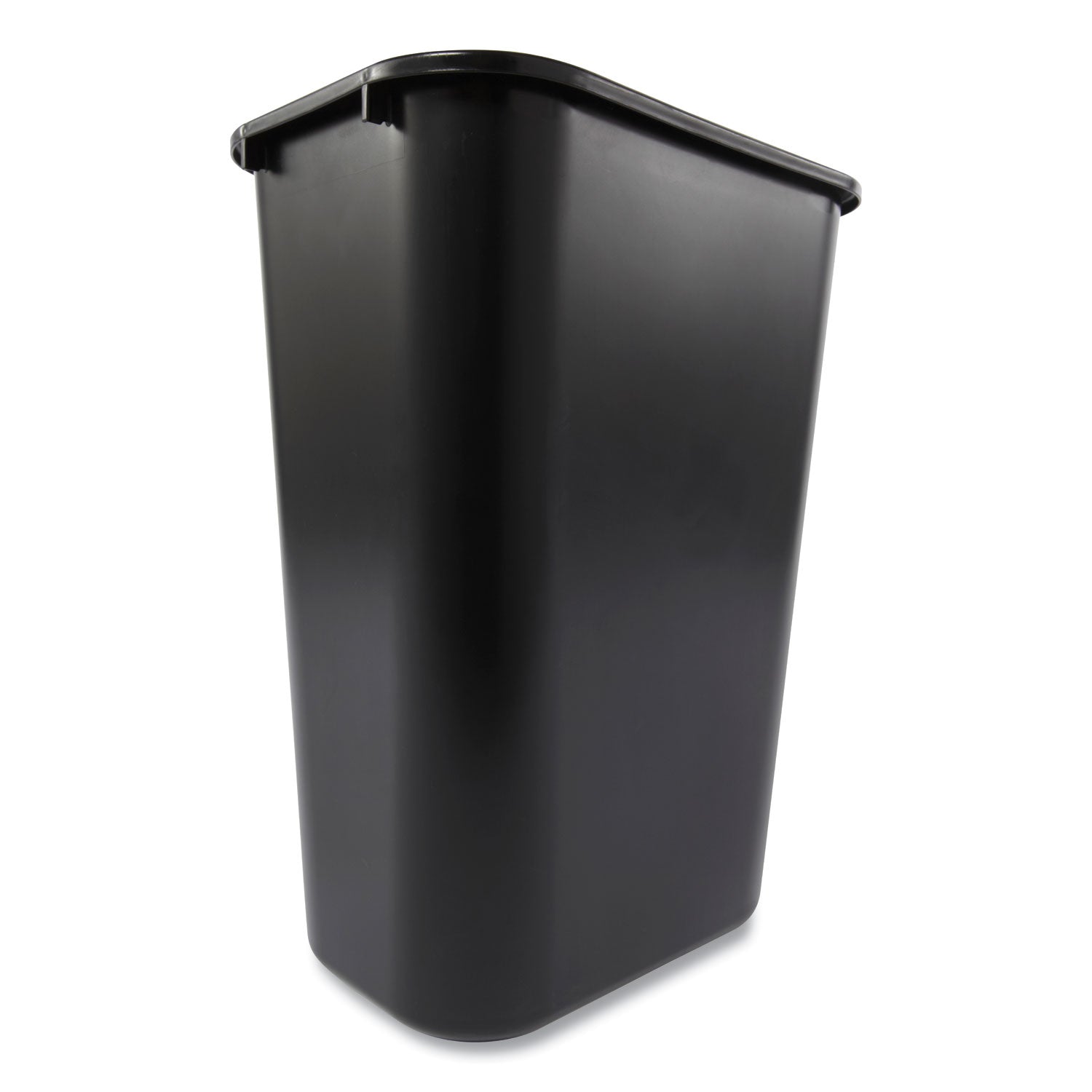 Rubbermaid® Commercial Deskside Plastic Wastebasket, 10.25 gal, Plastic, Black