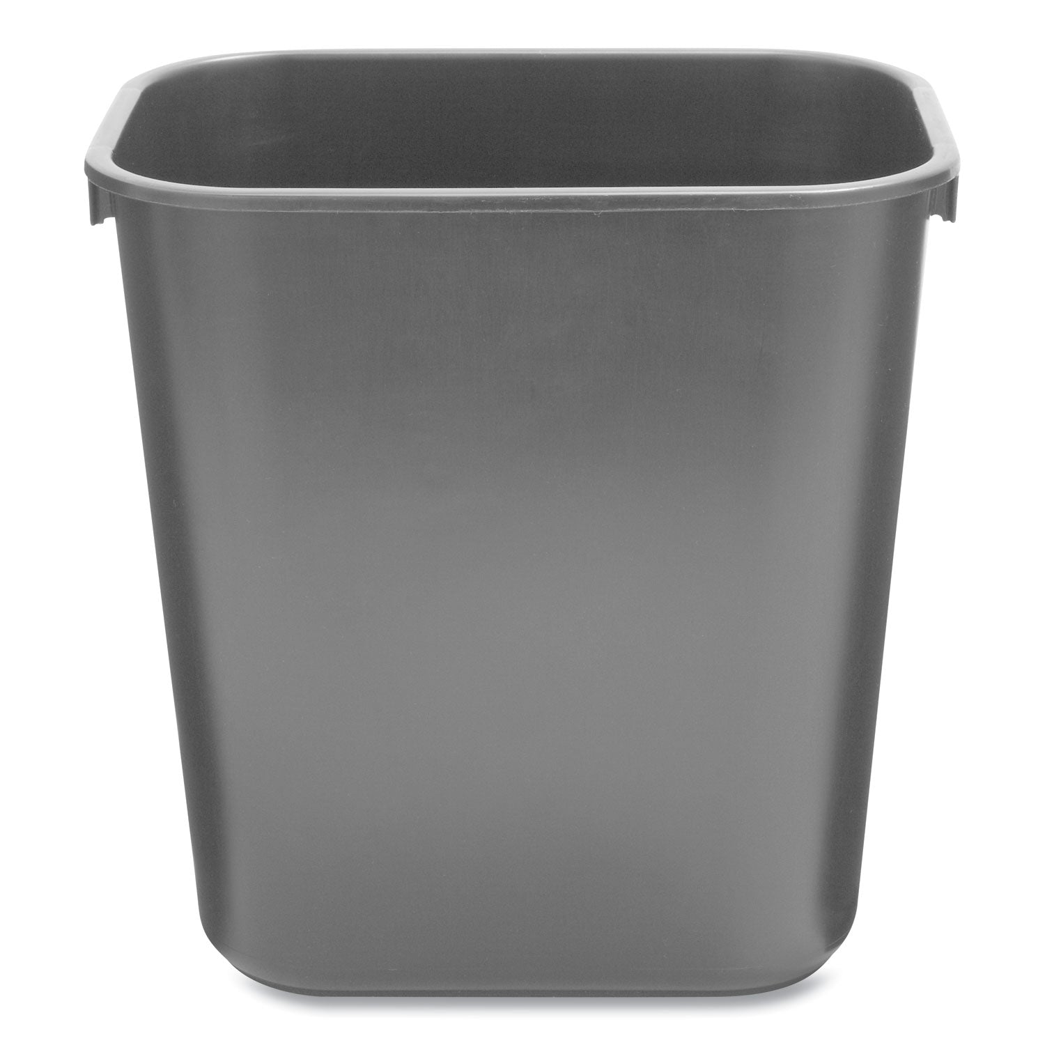 Deskside Plastic Wastebasket, 3.5 gal, Plastic, Black