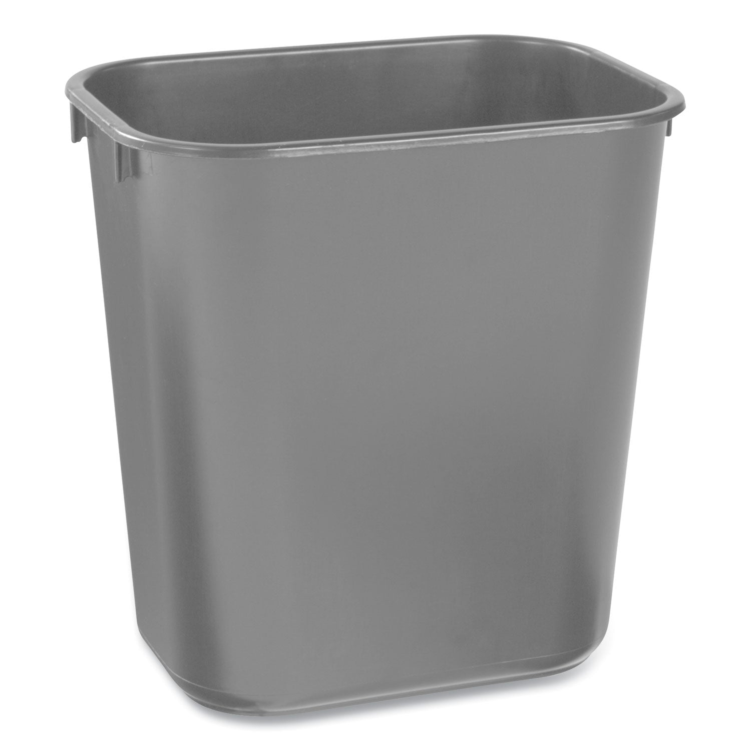 Rubbermaid® Commercial Deskside Plastic Wastebasket, 3.5 gal, Plastic, Black