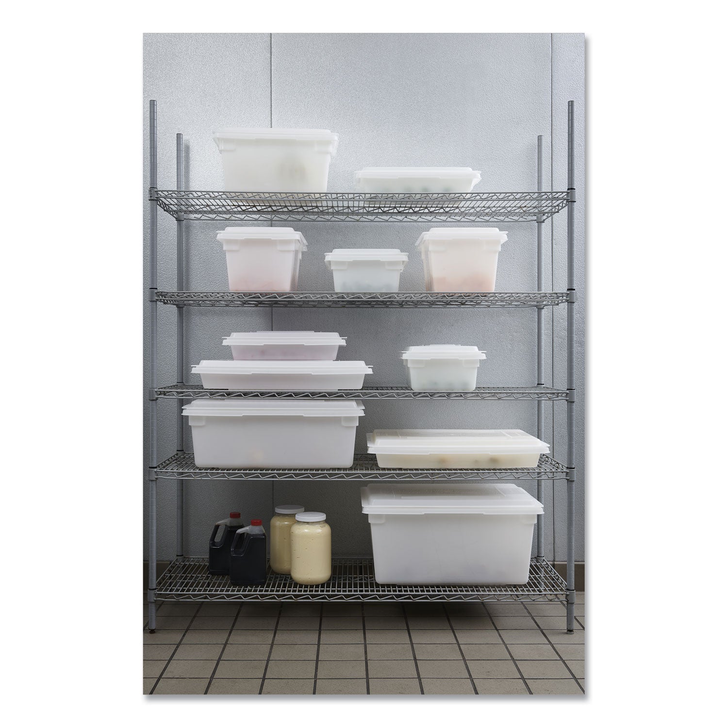 Rubbermaid® Commercial Food/Tote Boxes, 2 gal, 18 x 12 x 3.5, White, Plastic