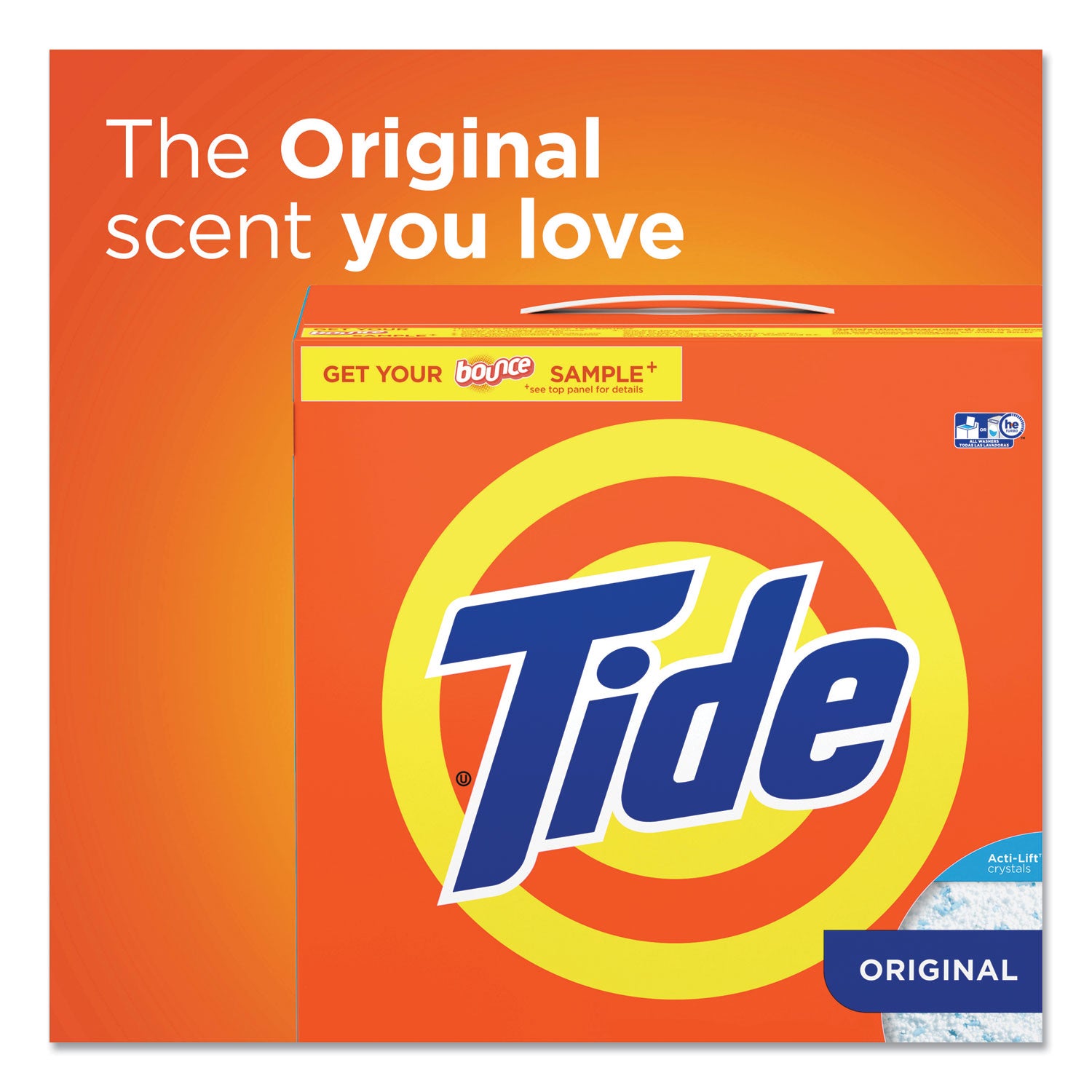 Tide® HE Laundry Detergent, Original Scent, Powder, 95 oz Box, 3/Carton