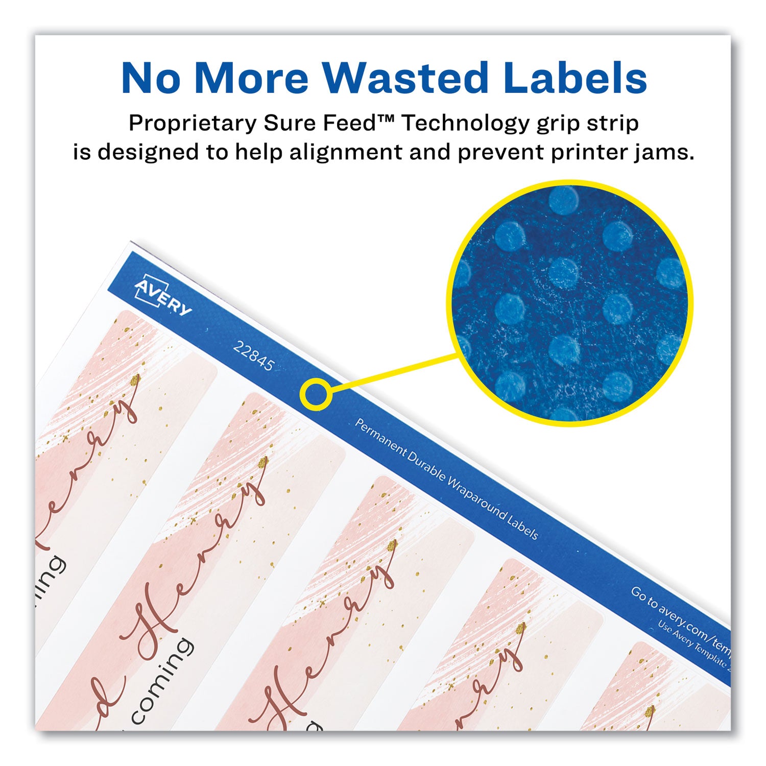 Avery® Water-Resistant Wraparound Labels w/ Sure Feed, 9.75 x 1.25, White, 40/Pack